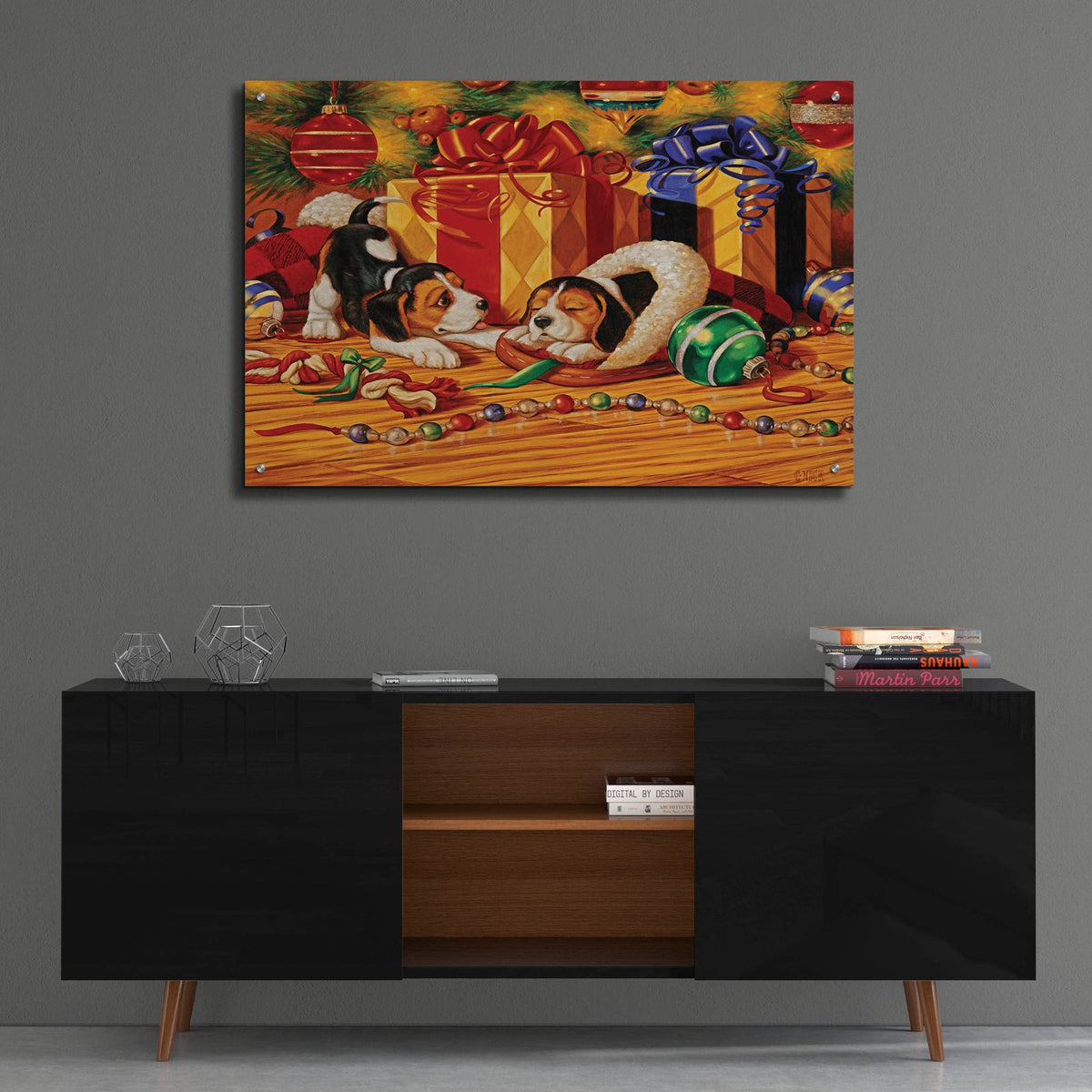 Beagle Pups by Christopher Nick - 36x24 acrylic wall art in a room