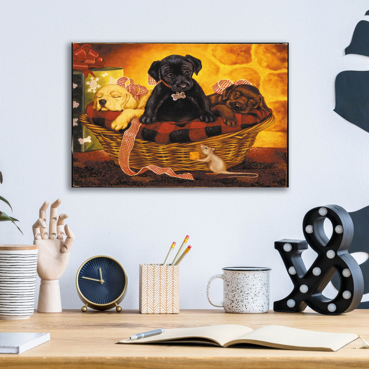 Lab Basket by Christopher Nick - 16x12 acrylic wall art in a room