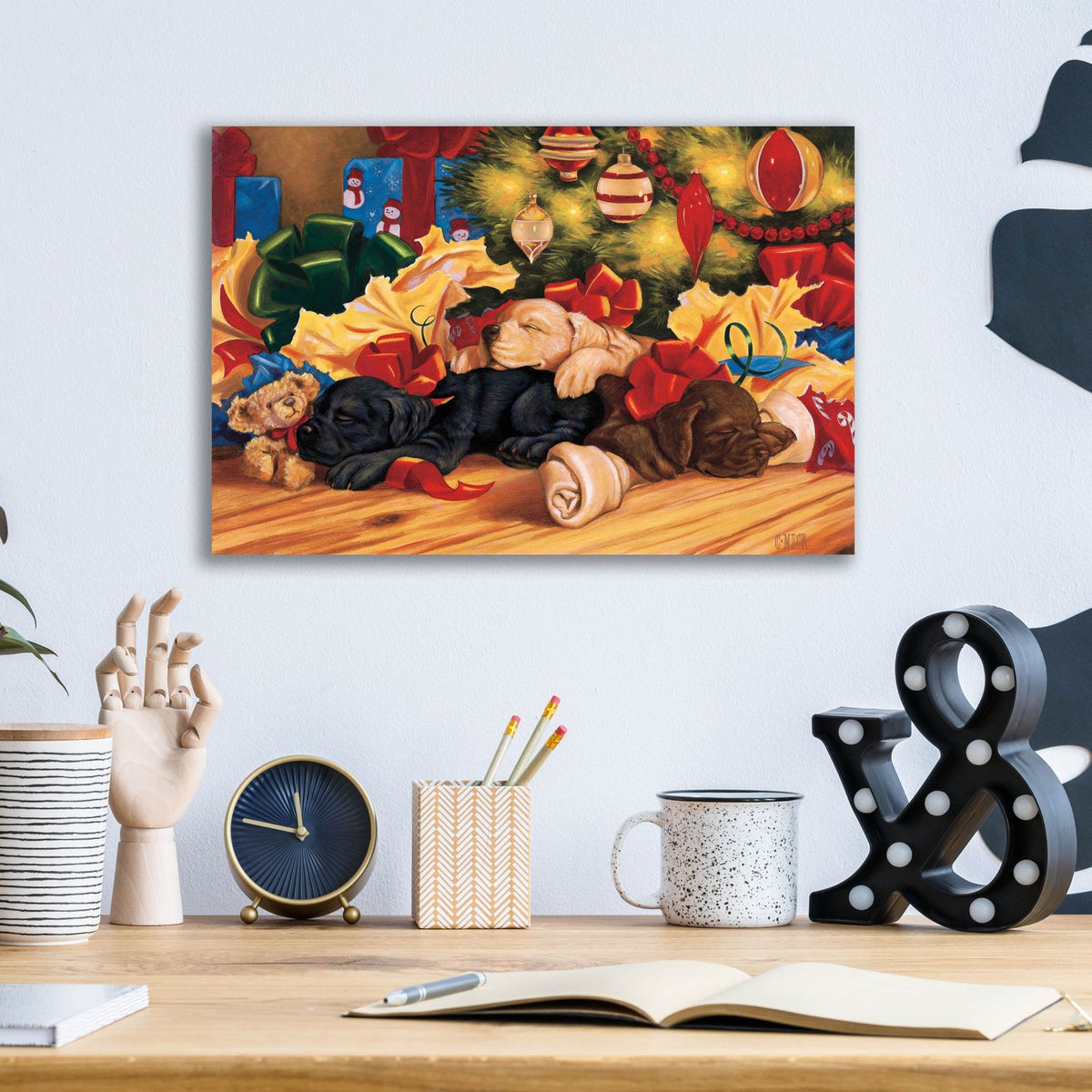 Labs Sleep by Christopher Nick - 16x12 acrylic wall art in a room