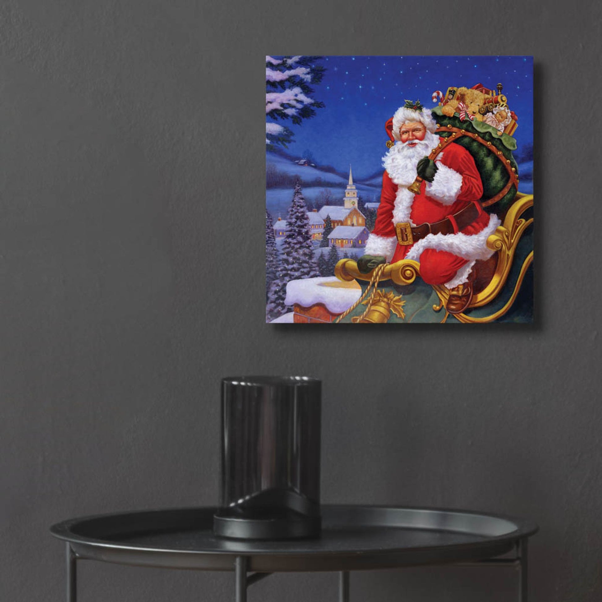 Epic Art 'Roof Top Santa' by Christopher Nick, Acrylic Glass Wall Art,12x12