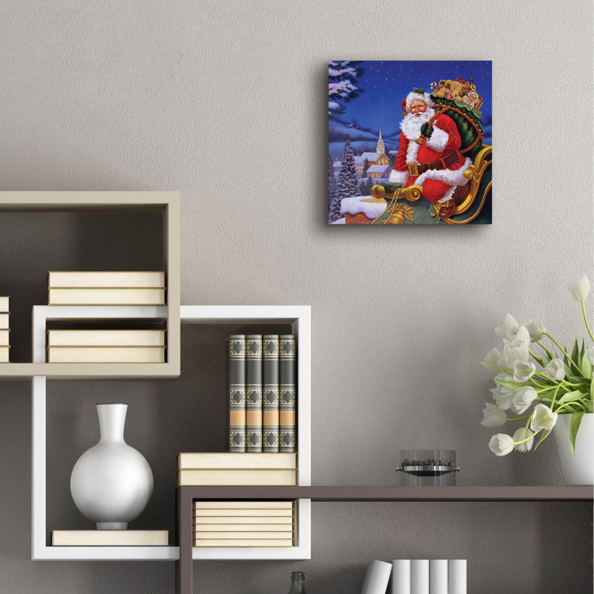 Epic Art 'Roof Top Santa' by Christopher Nick, Acrylic Glass Wall Art,12x12