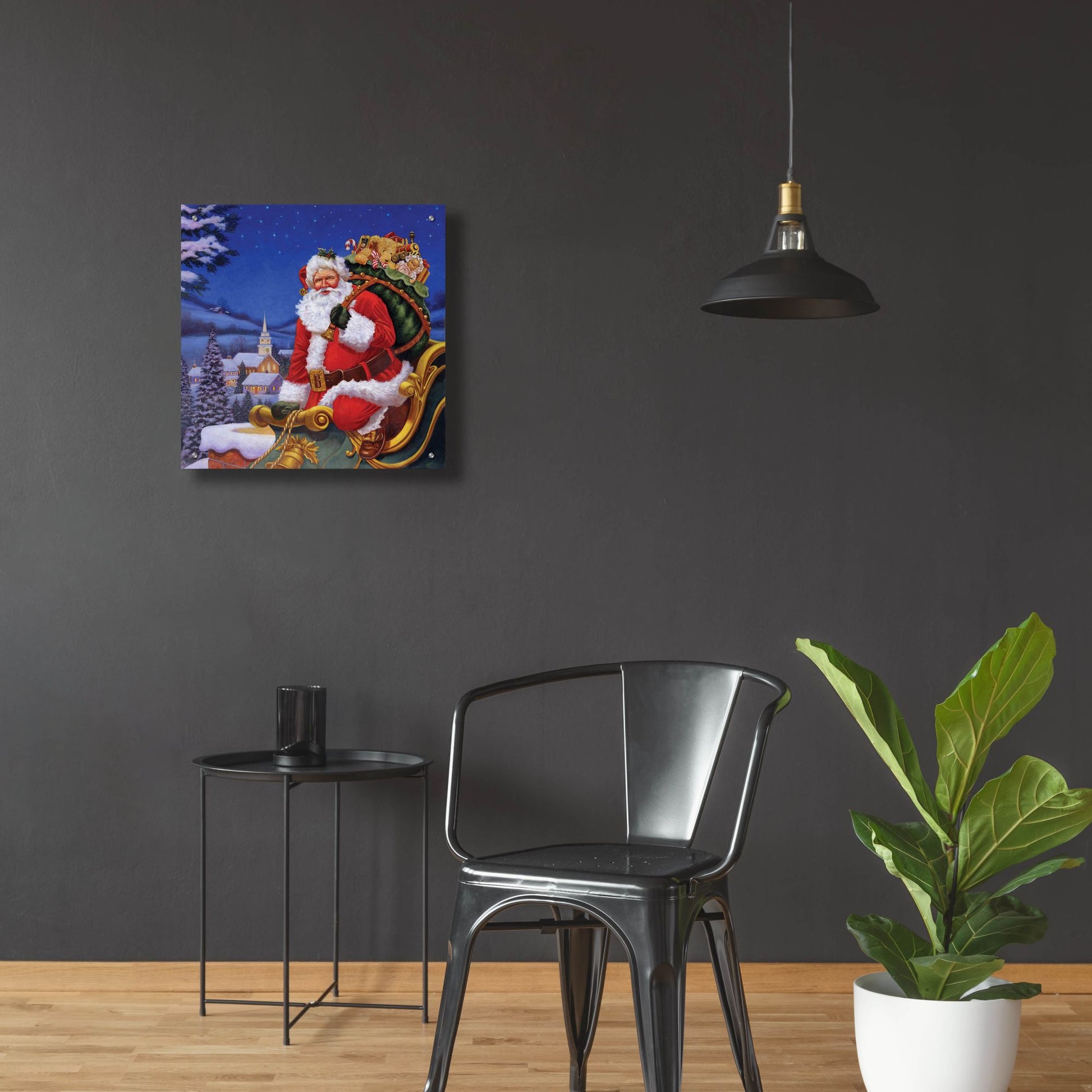 Epic Art 'Roof Top Santa' by Christopher Nick, Acrylic Glass Wall Art,24x24