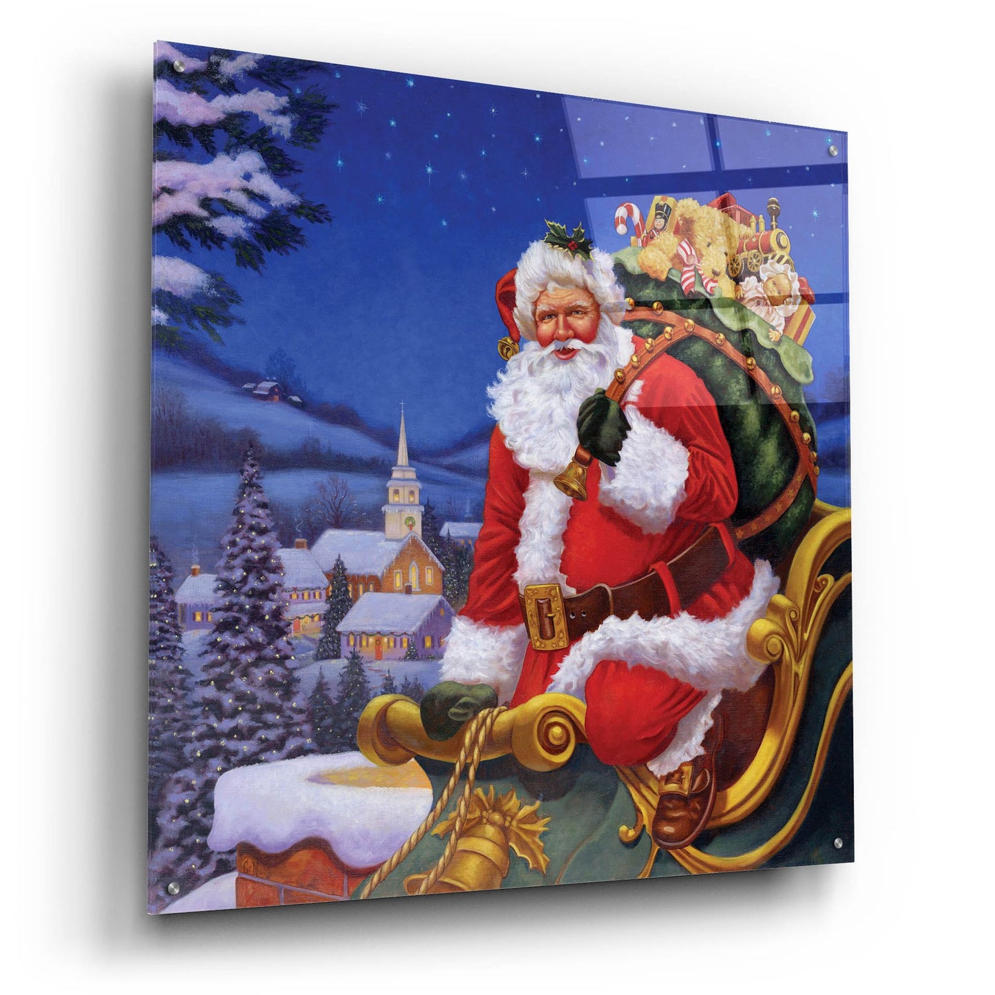 Epic Art 'Roof Top Santa' by Christopher Nick, Acrylic Glass Wall Art,36x36