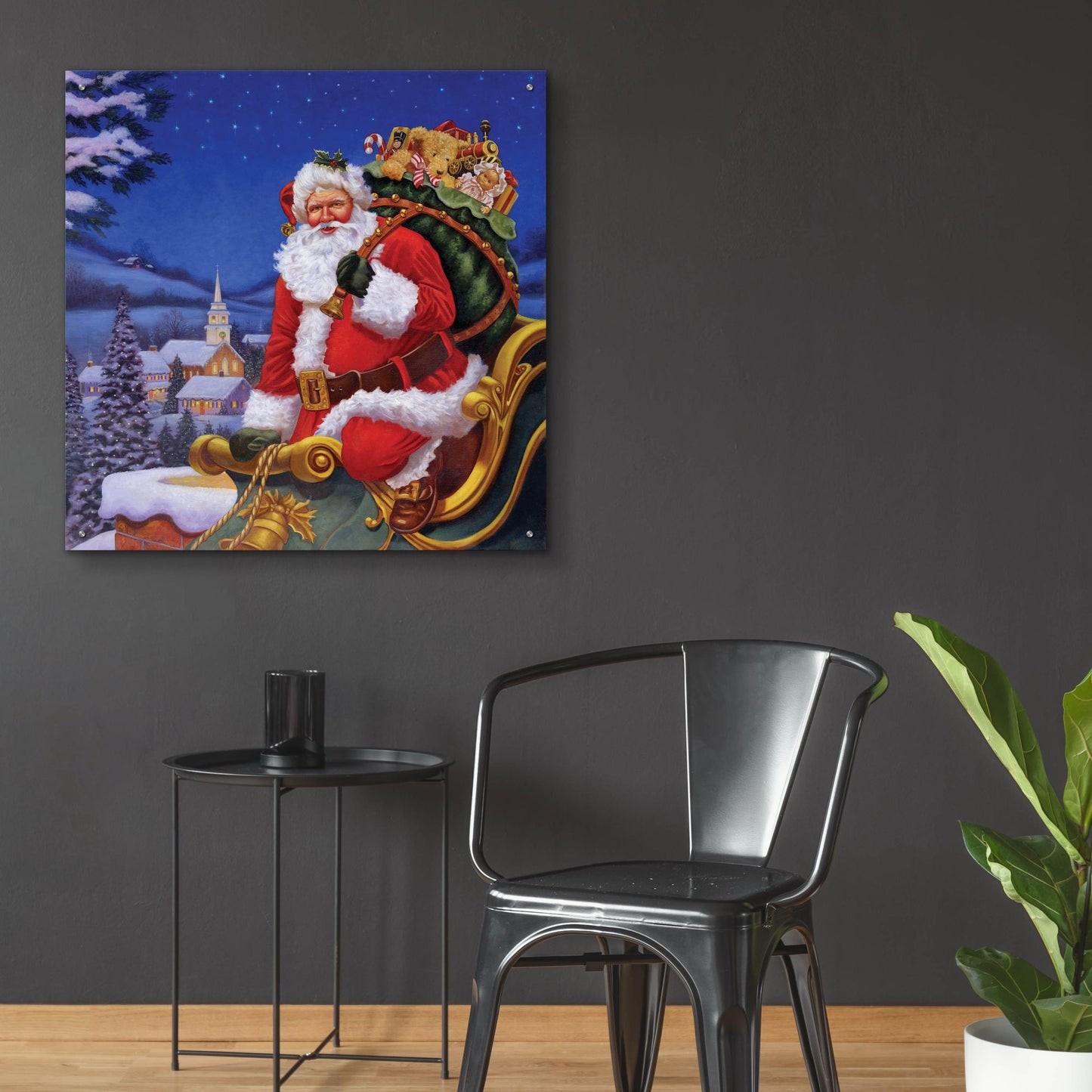 Epic Art 'Roof Top Santa' by Christopher Nick, Acrylic Glass Wall Art,36x36