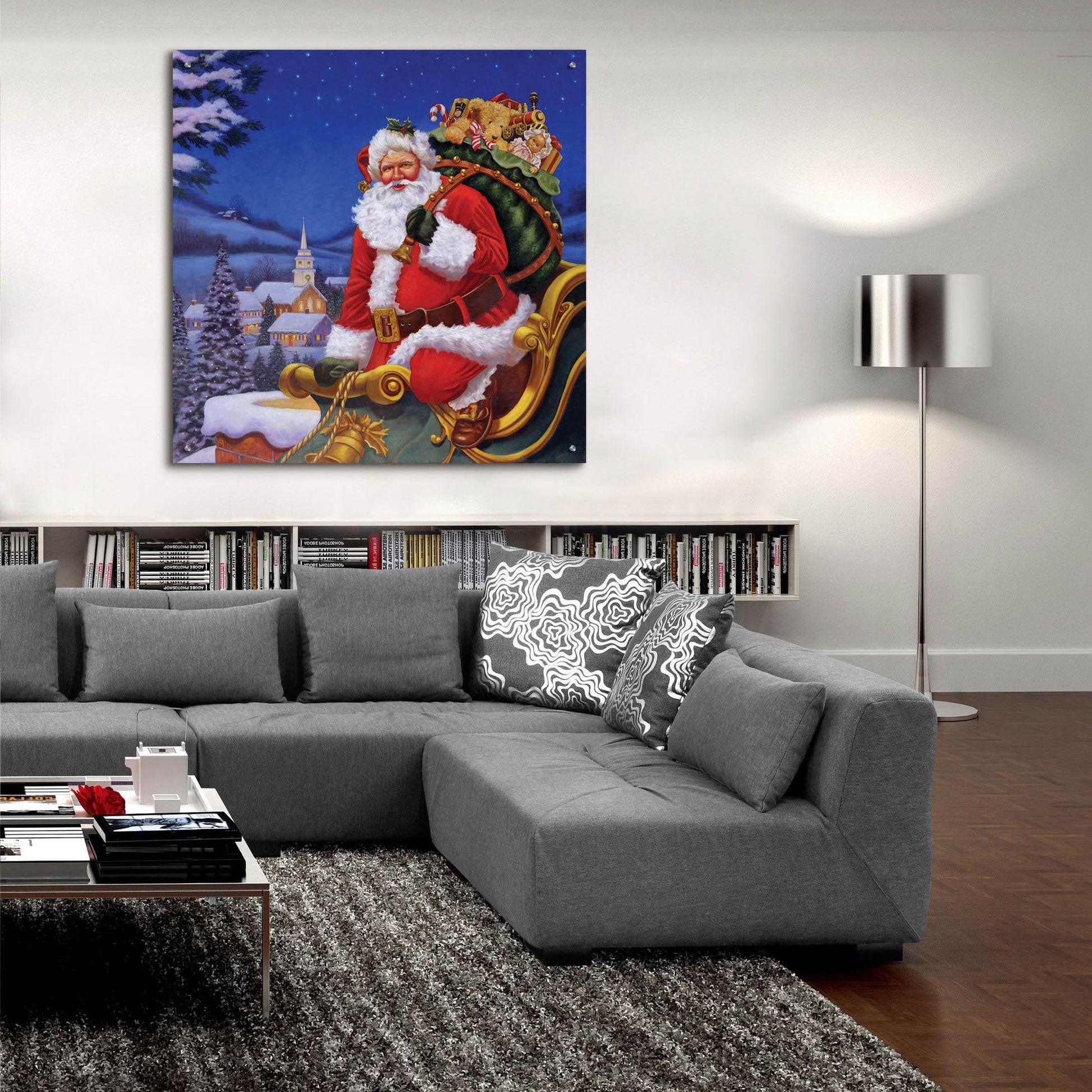 Epic Art 'Roof Top Santa' by Christopher Nick, Acrylic Glass Wall Art,36x36