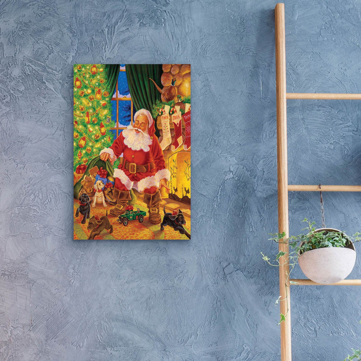 Santa Pups by Christopher Nick - 16x24 acrylic wall art in a room
