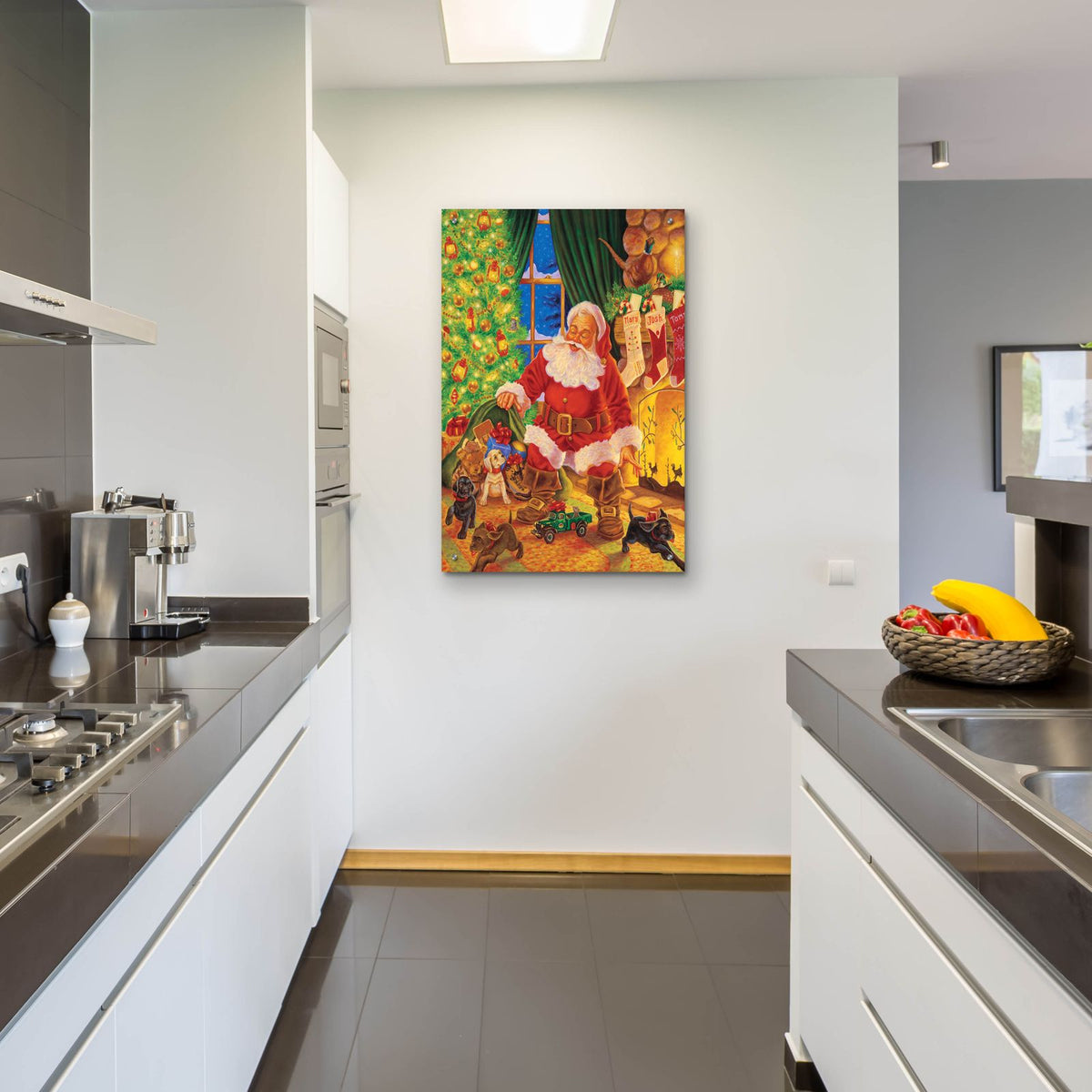 Santa Pups by Christopher Nick - 24x36 acrylic wall art in a room