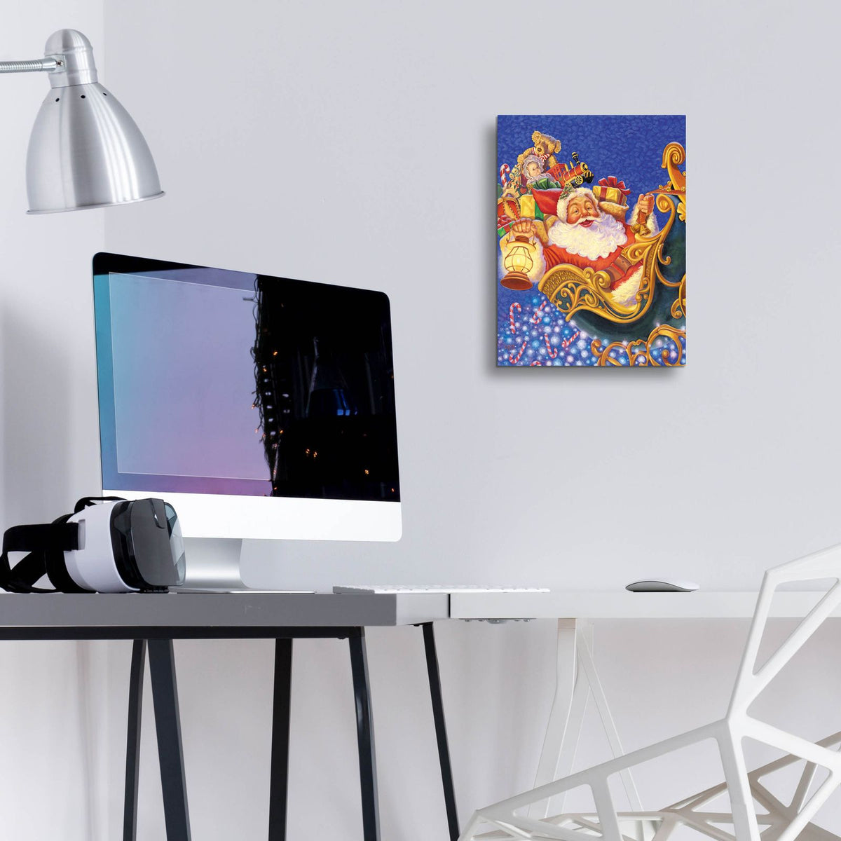 Santa Sleigh Sparkles by Christopher Nick - 12x16 acrylic wall art in a room