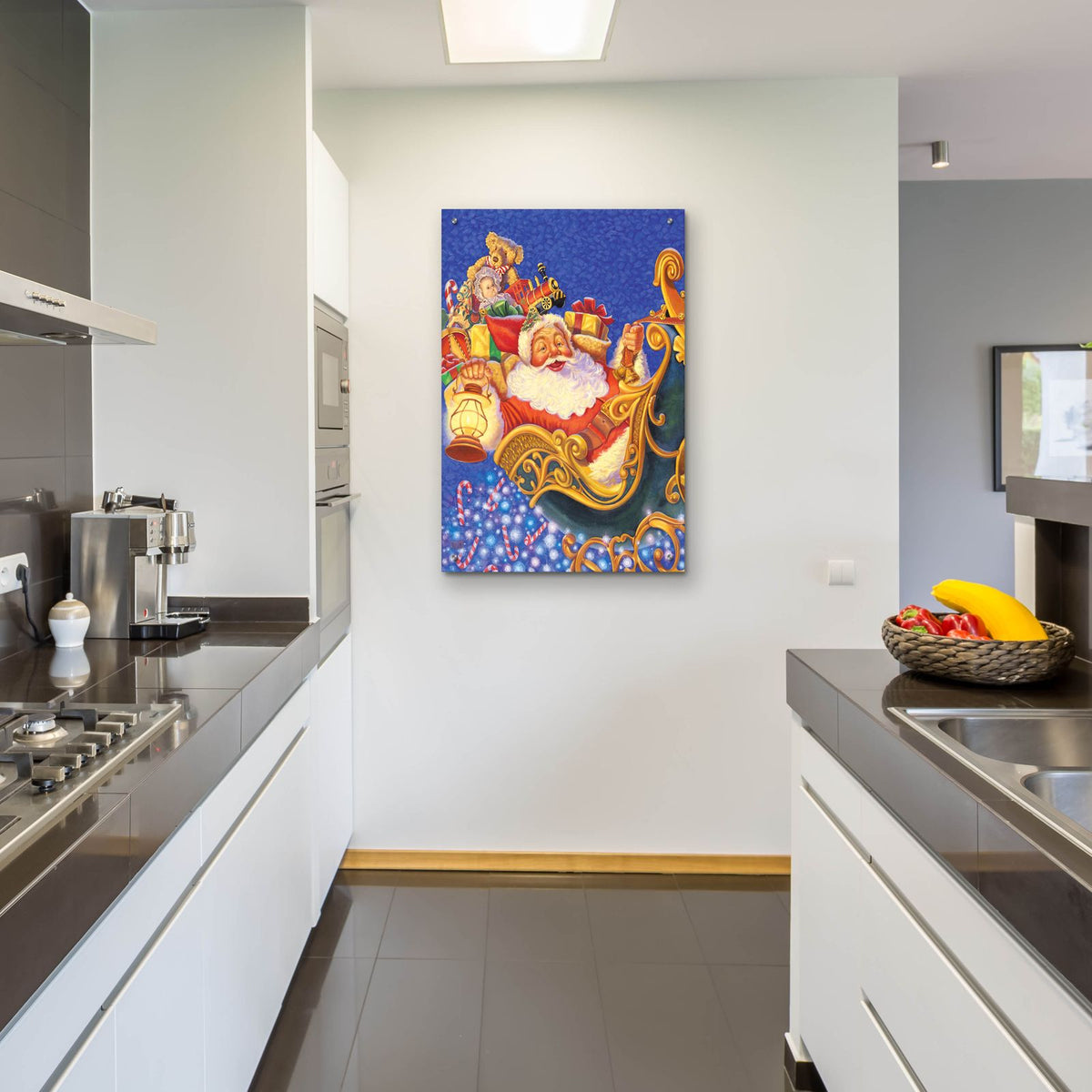 Santa Sleigh Sparkles by Christopher Nick - 24x36 acrylic wall art in a room