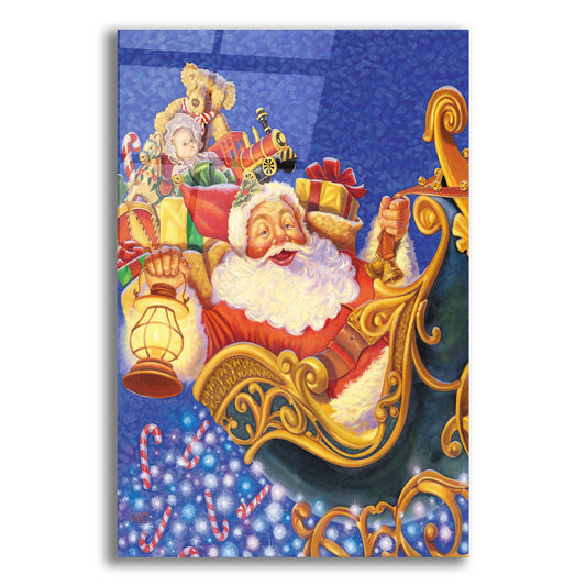 Epic Art 'Santa Sleigh Sparkles' by Christopher Nick, Acrylic Glass Wall Art