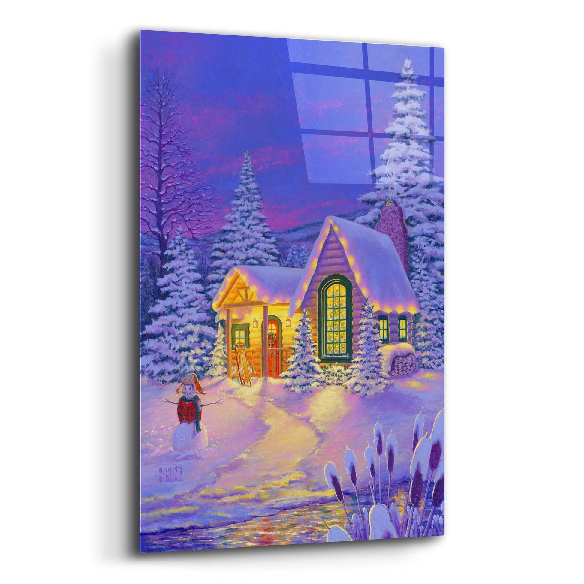 Epic Art 'Xmas Cabin' by Christopher Nick, Acrylic Glass Wall Art,12x16