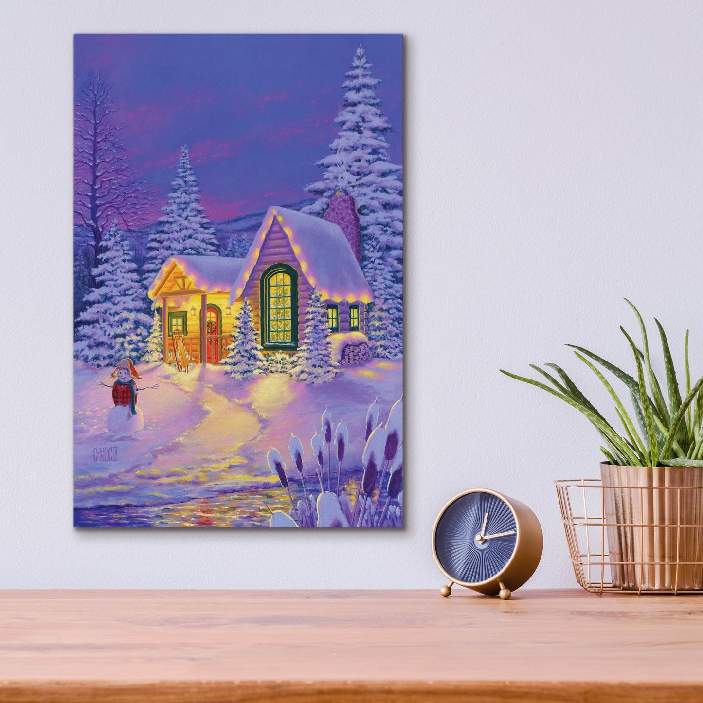 Epic Art 'Xmas Cabin' by Christopher Nick, Acrylic Glass Wall Art,12x16