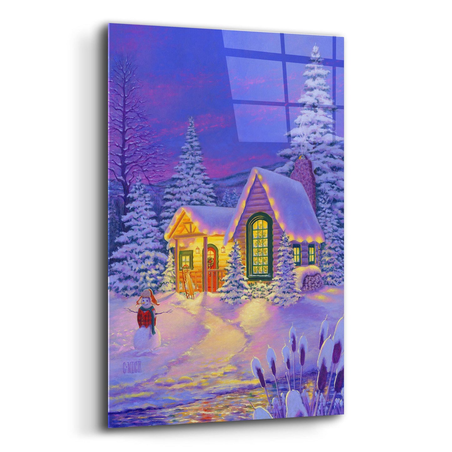 Epic Art 'Xmas Cabin' by Christopher Nick, Acrylic Glass Wall Art,16x24