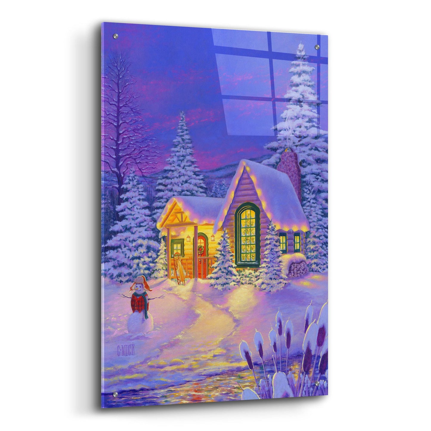 Epic Art 'Xmas Cabin' by Christopher Nick, Acrylic Glass Wall Art,24x36