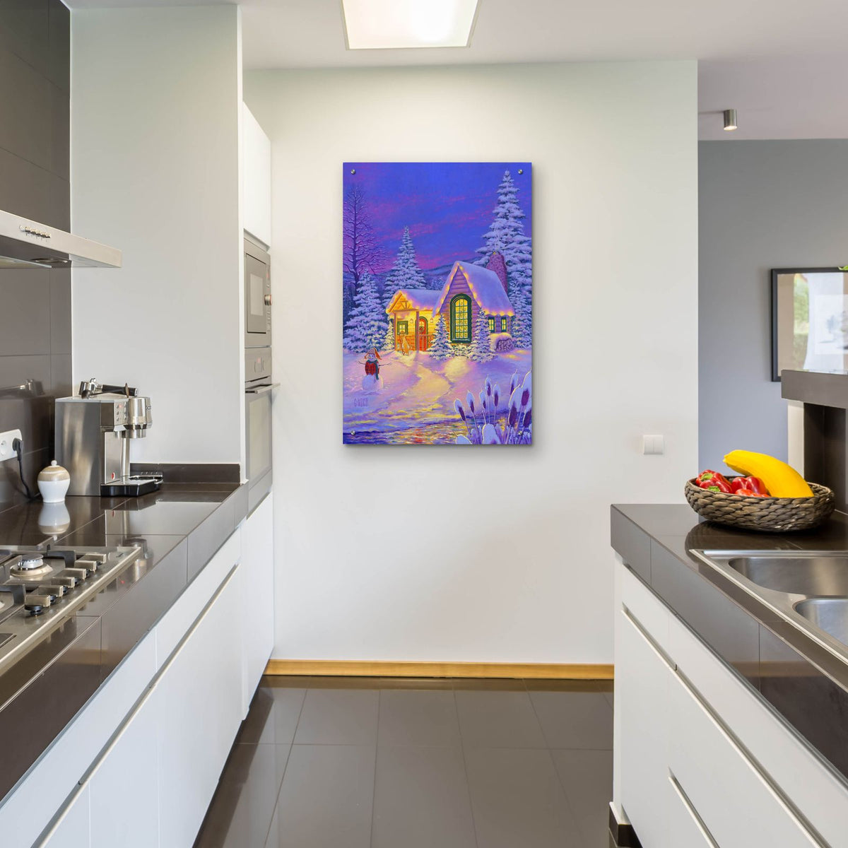 Xmas Cabin by Christopher Nick - 24x36 acrylic wall art in a room