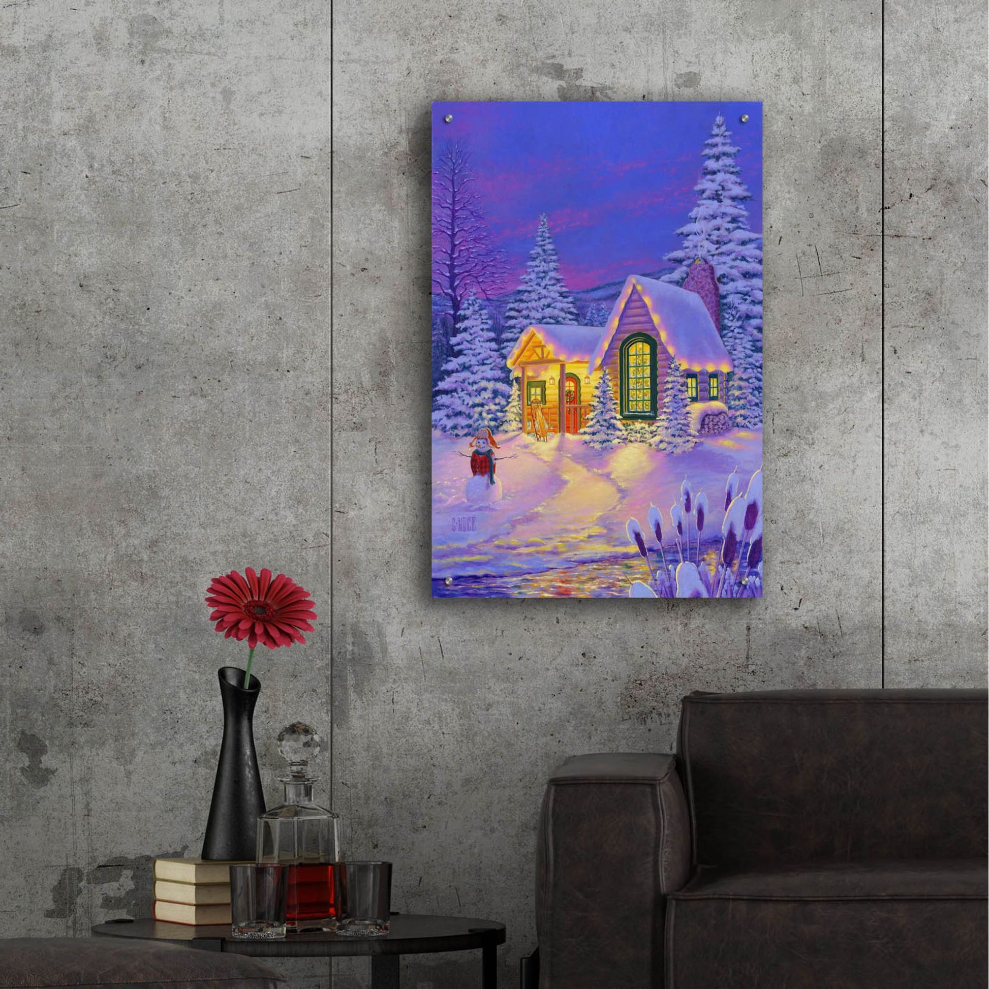 Epic Art 'Xmas Cabin' by Christopher Nick, Acrylic Glass Wall Art,24x36