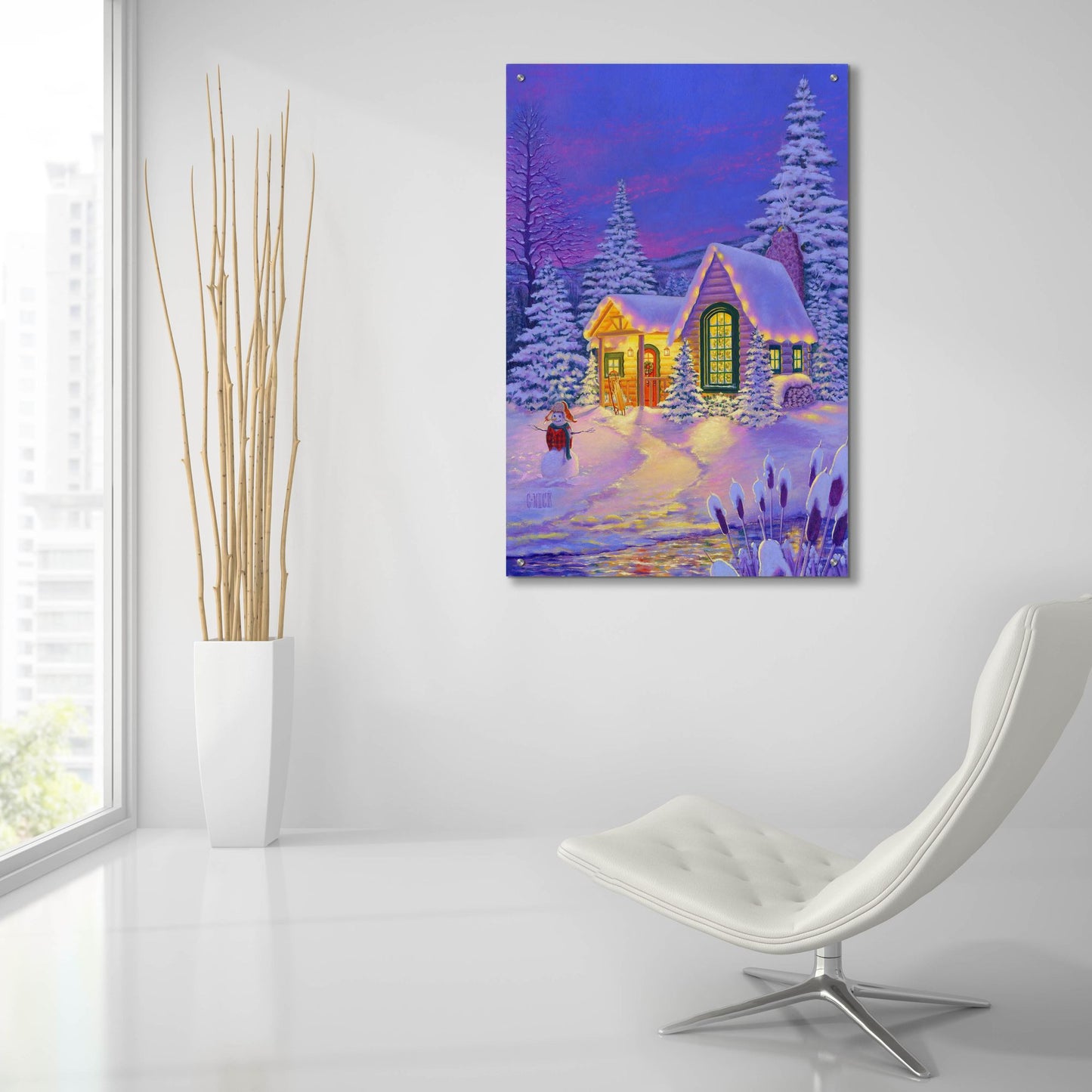 Epic Art 'Xmas Cabin' by Christopher Nick, Acrylic Glass Wall Art,24x36