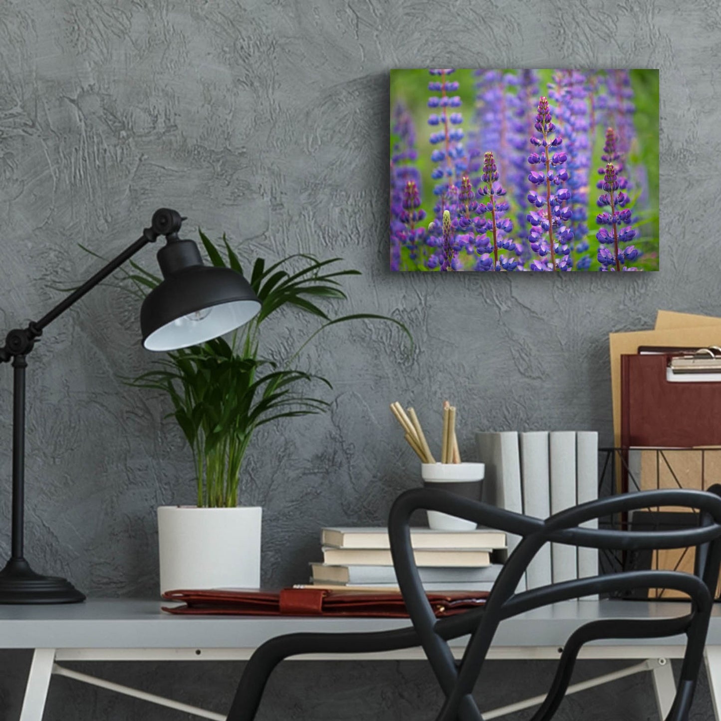 Epic Art 'Blue Lupine Flowers' by Cora Niele, Acrylic Glass Wall Art,16x12