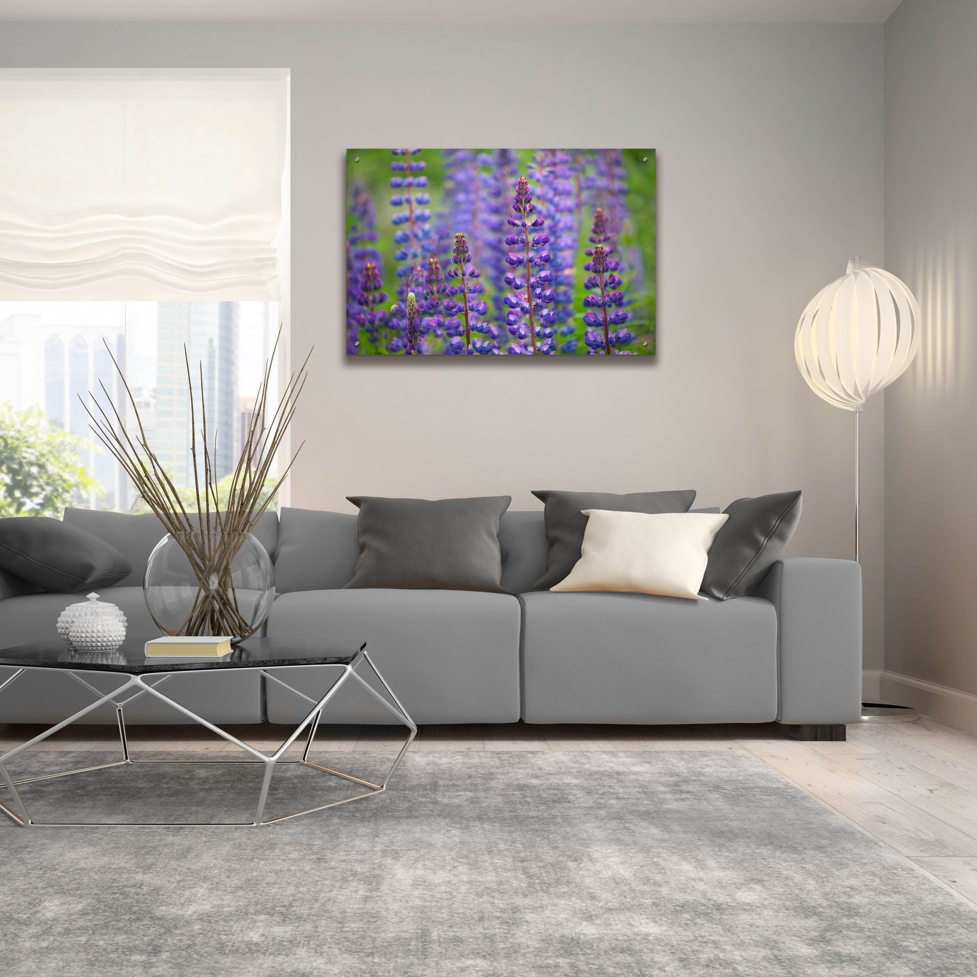 Epic Art 'Blue Lupine Flowers' by Cora Niele, Acrylic Glass Wall Art,36x24