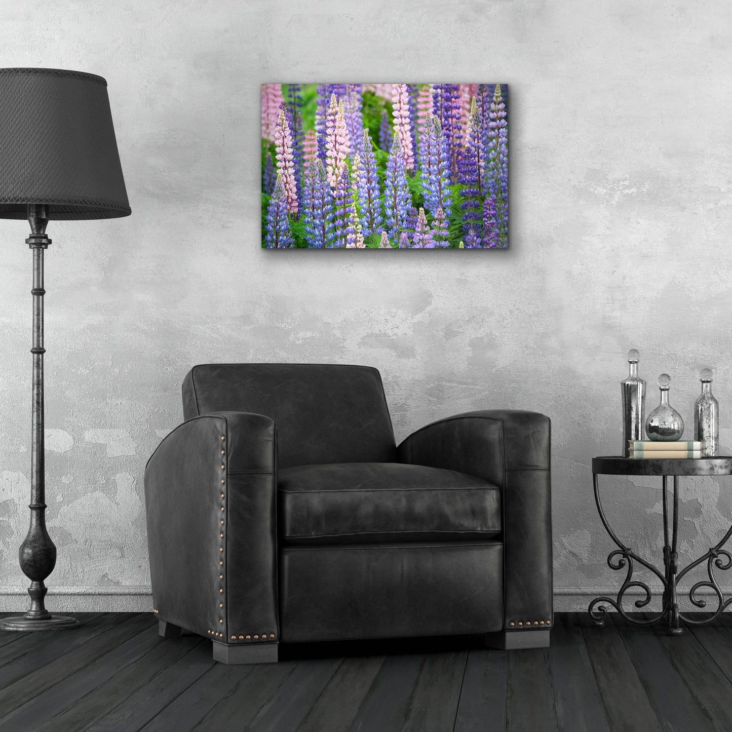 Epic Art 'Blue Pink Lupine Field' by Cora Niele, Acrylic Glass Wall Art,24x16