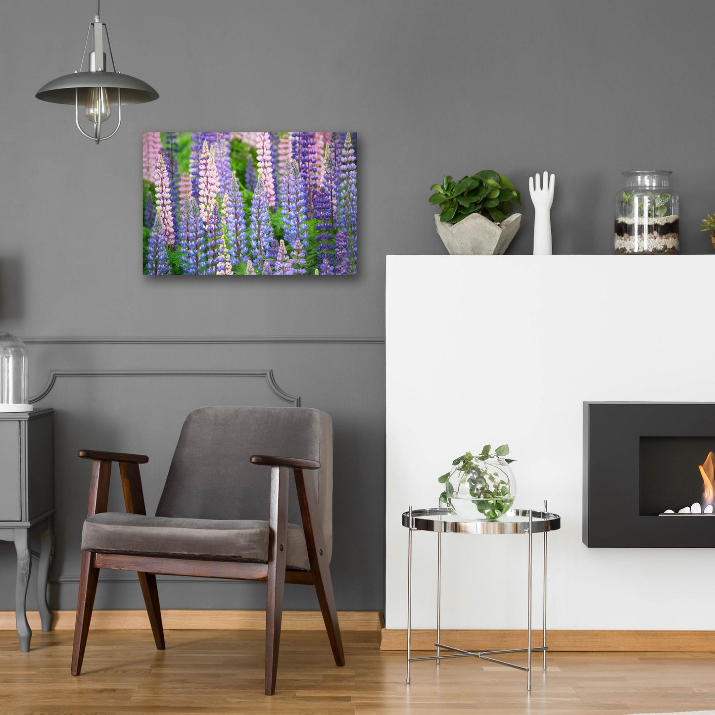 Epic Art 'Blue Pink Lupine Field' by Cora Niele, Acrylic Glass Wall Art,24x16