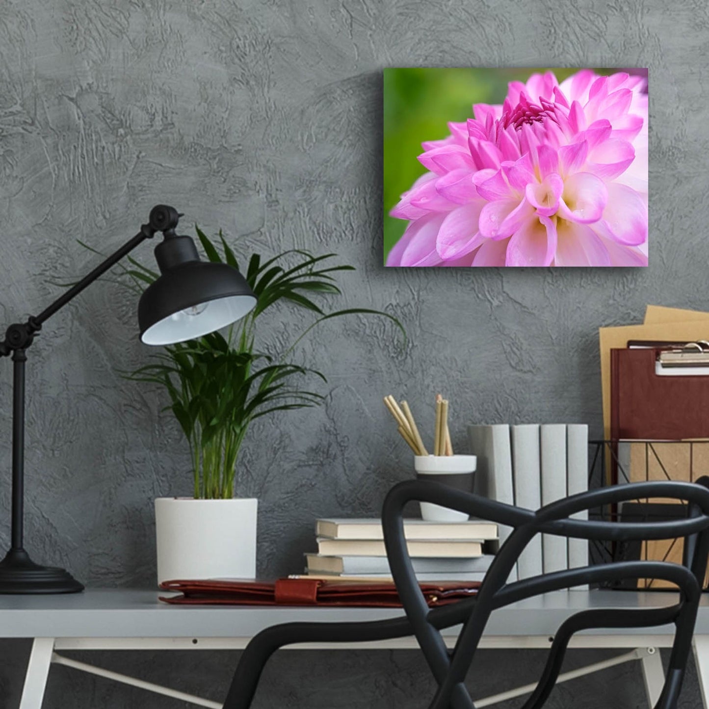 Epic Art 'Cerise Pink Dahlia' by Cora Niele, Acrylic Glass Wall Art,16x12