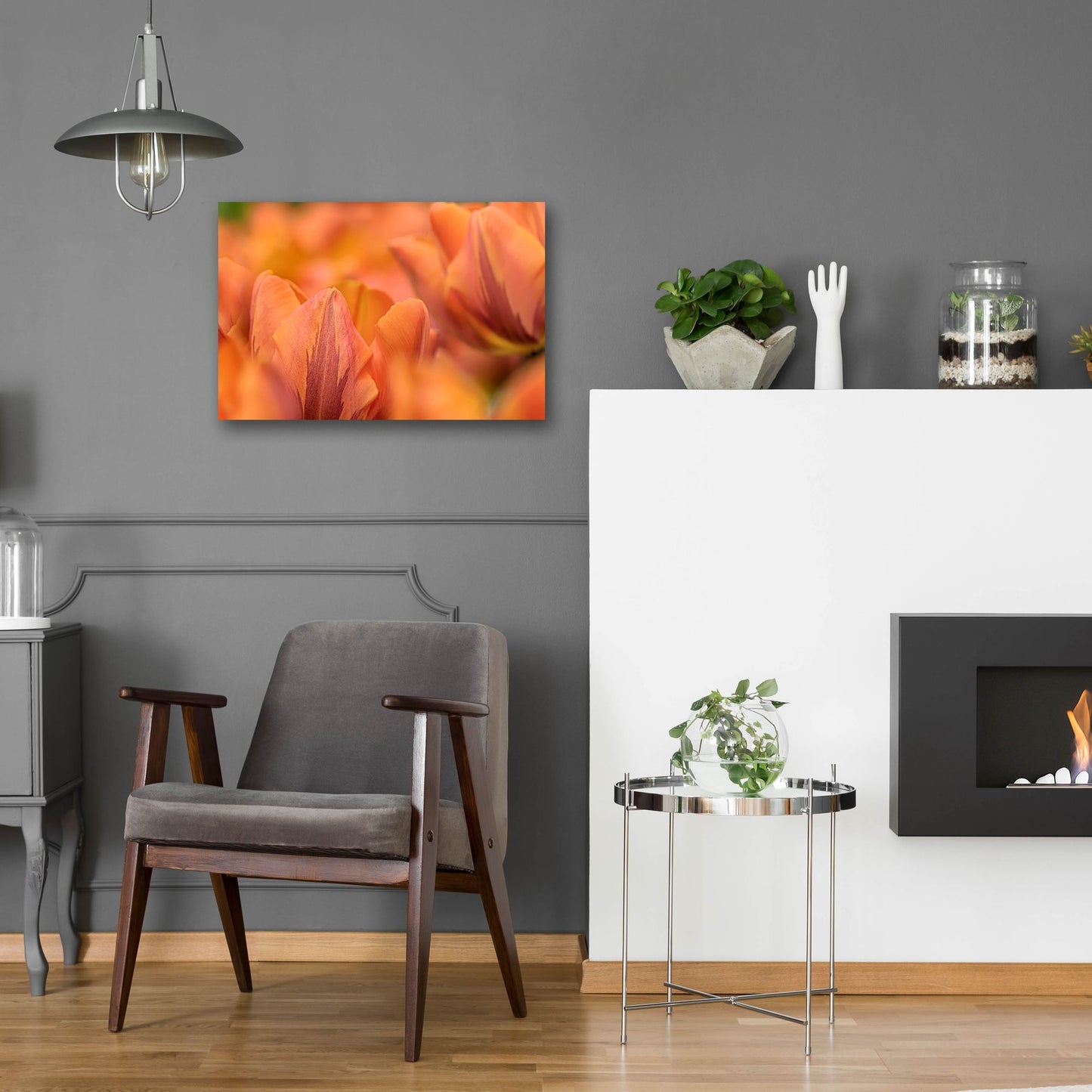 Epic Art 'Orange Tulips' by Cora Niele, Acrylic Glass Wall Art,24x16