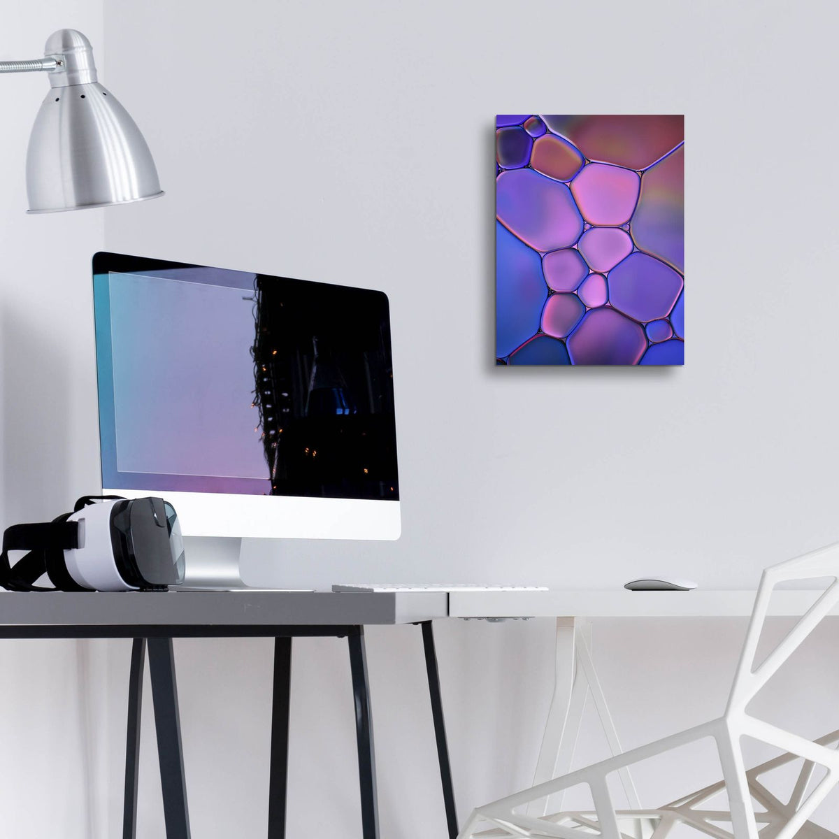 Purple Stained Glass by Cora Niele - 12x16 acrylic wall art in a room