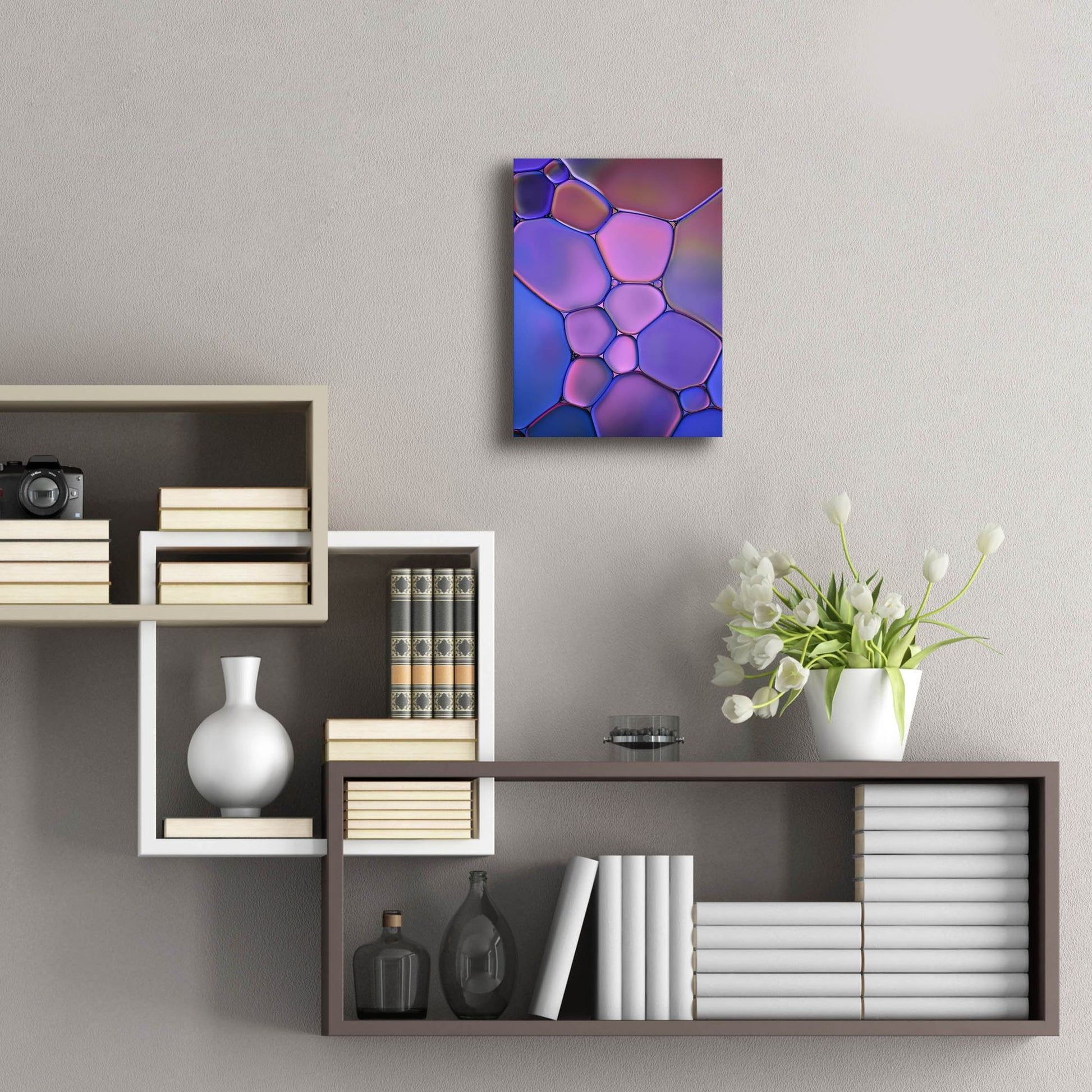 Epic Art 'Purple Stained Glass' by Cora Niele, Acrylic Glass Wall Art,12x16