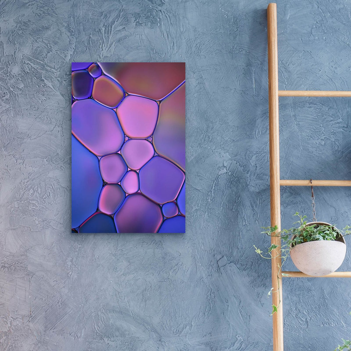 Purple Stained Glass by Cora Niele - 16x24 acrylic wall art in a room