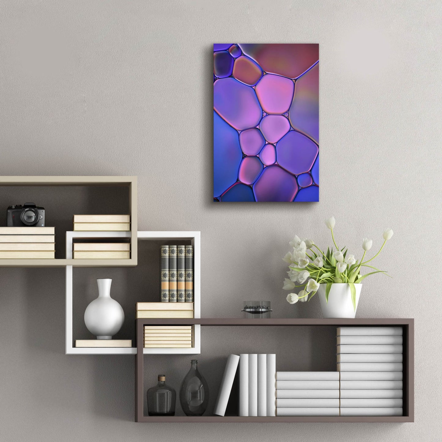 Epic Art 'Purple Stained Glass' by Cora Niele, Acrylic Glass Wall Art,16x24