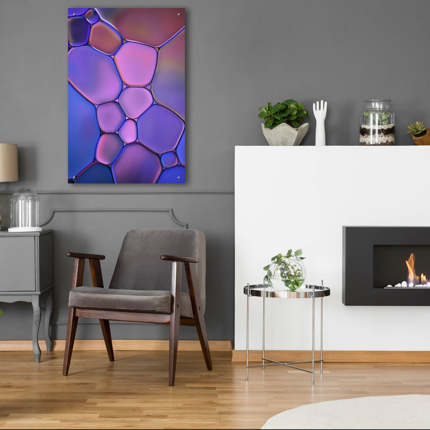 Epic Art 'Purple Stained Glass' by Cora Niele, Acrylic Glass Wall Art,24x36