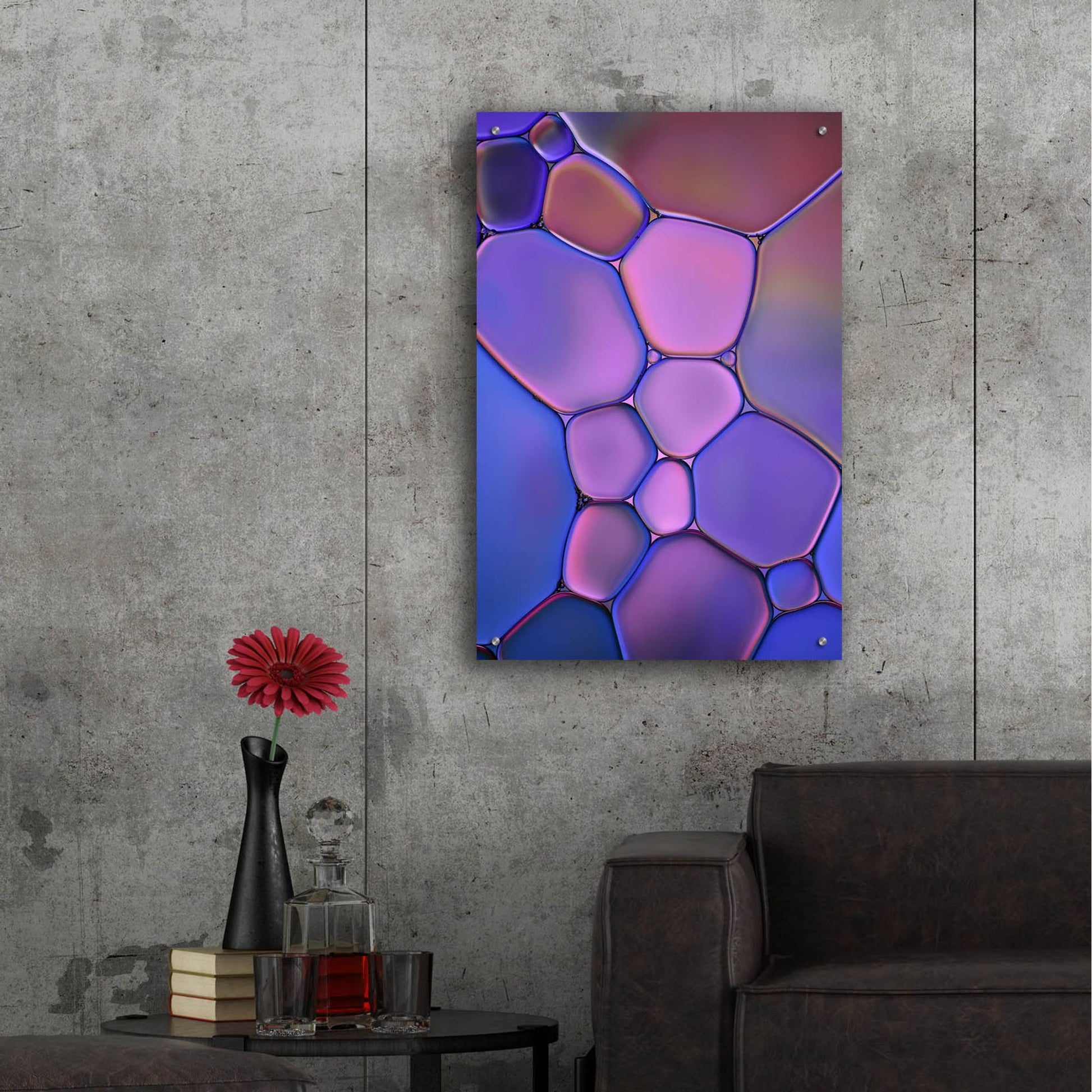 Epic Art 'Purple Stained Glass' by Cora Niele, Acrylic Glass Wall Art,24x36