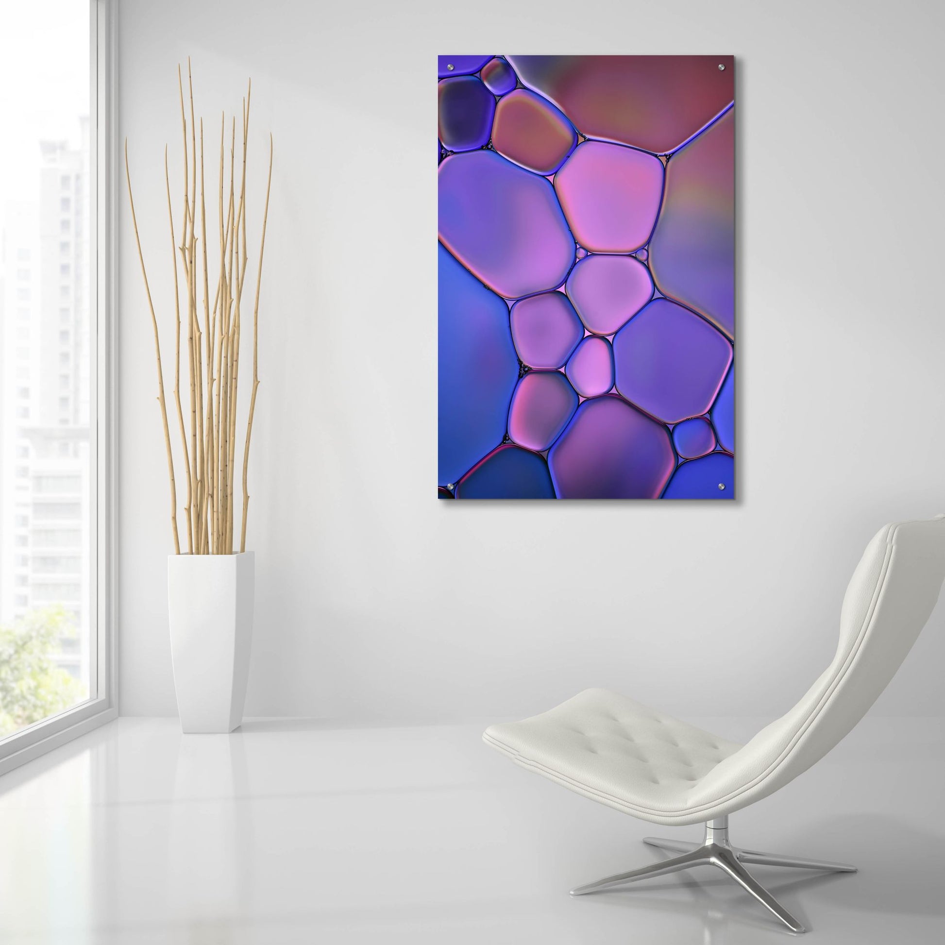 Epic Art 'Purple Stained Glass' by Cora Niele, Acrylic Glass Wall Art,24x36