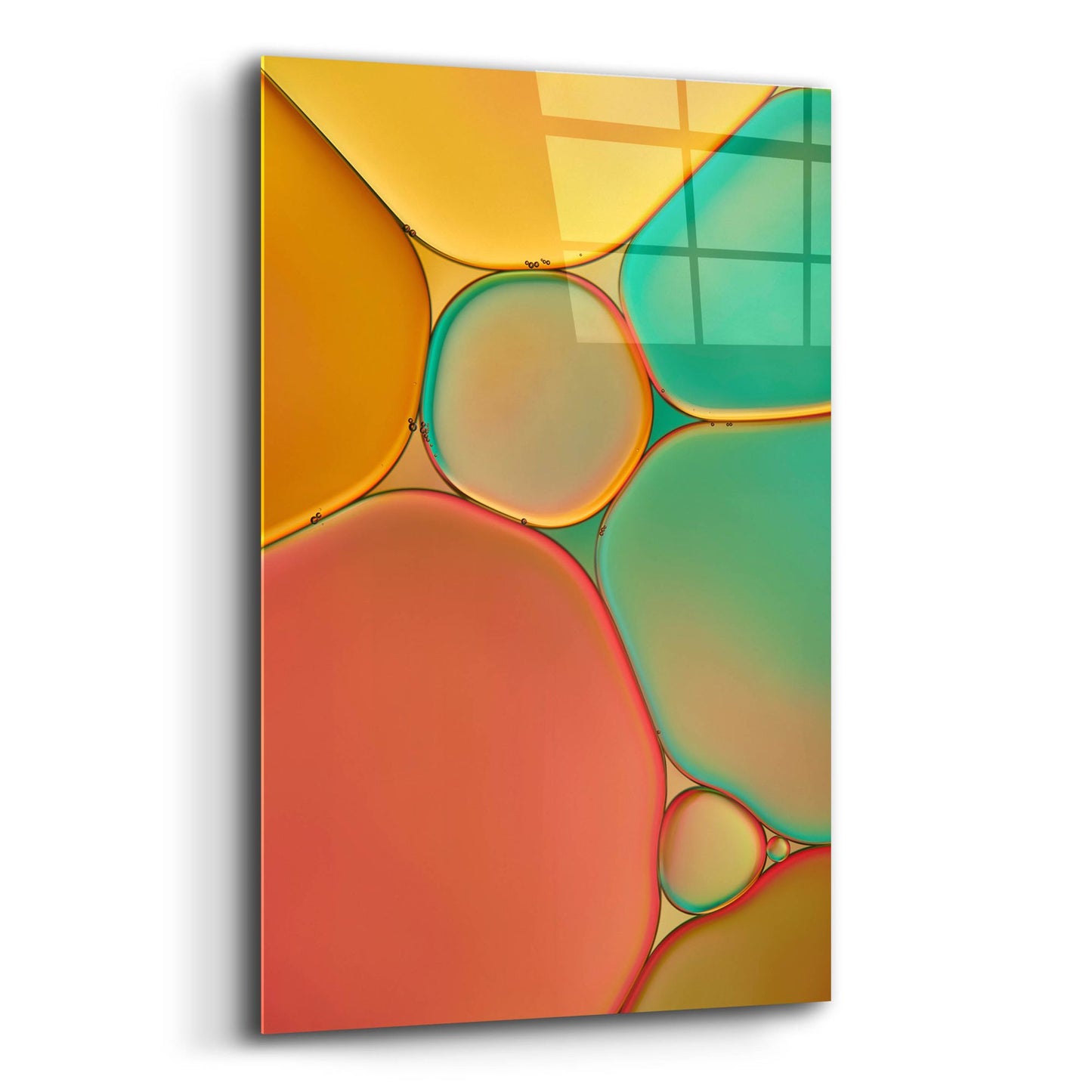 Epic Art 'Red Yellow and Green Drops' by Cora Niele, Acrylic Glass Wall Art,12x16