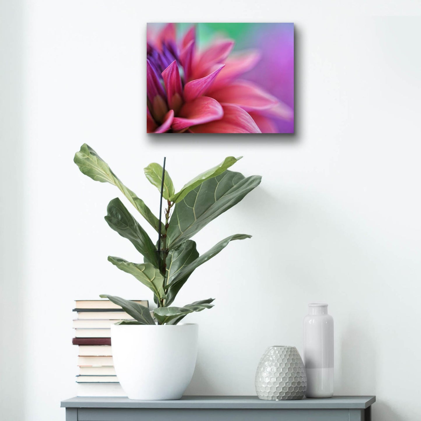 Epic Art 'Dahlia Petals Pink Purple' by Cora Niele, Acrylic Glass Wall Art,16x12