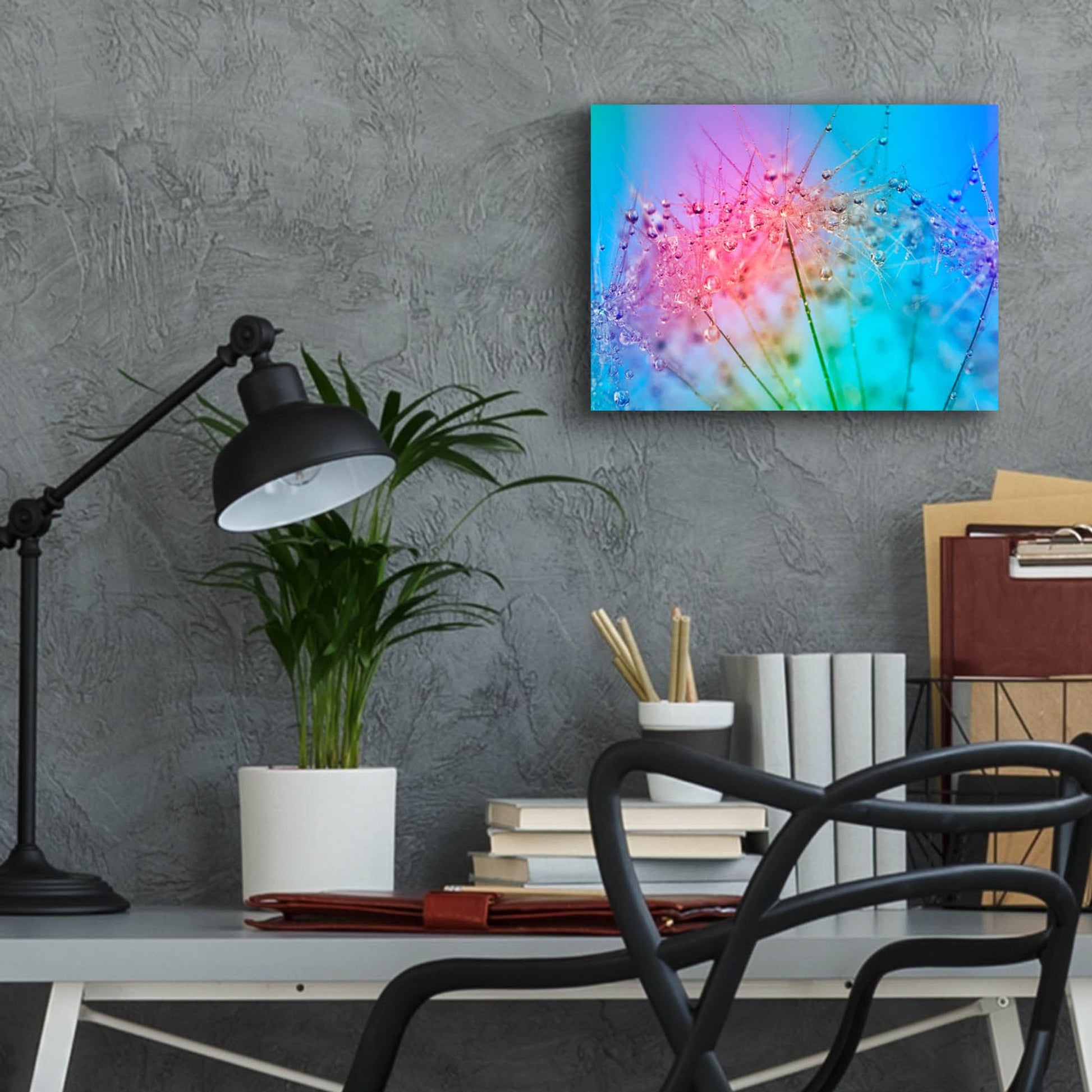 Epic Art 'Rainbow Droplets' by Cora Niele, Acrylic Glass Wall Art,16x12