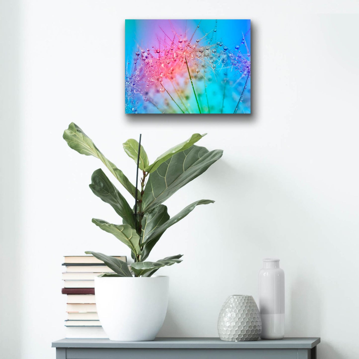 Epic Art 'Rainbow Droplets' by Cora Niele, Acrylic Glass Wall Art,16x12
