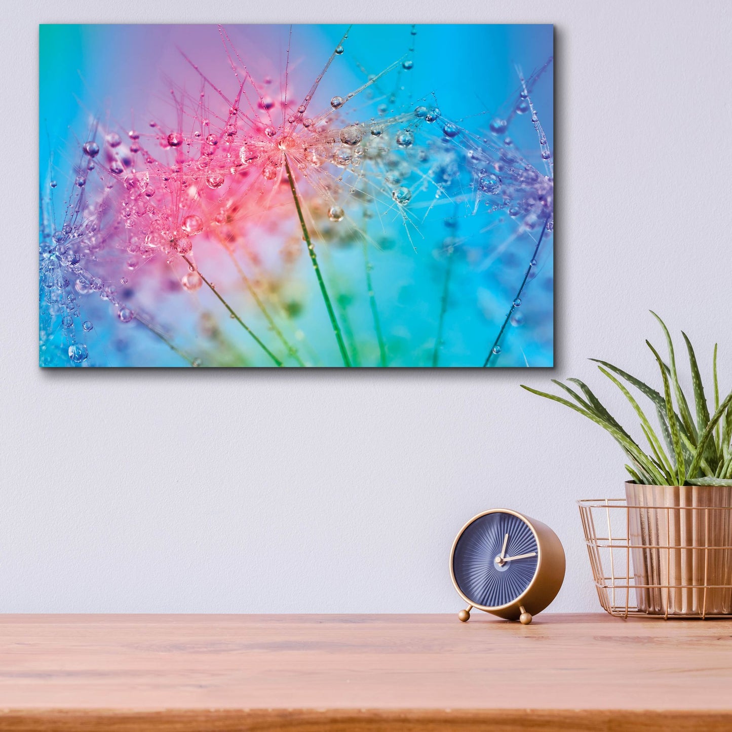 Epic Art 'Rainbow Droplets' by Cora Niele, Acrylic Glass Wall Art,16x12