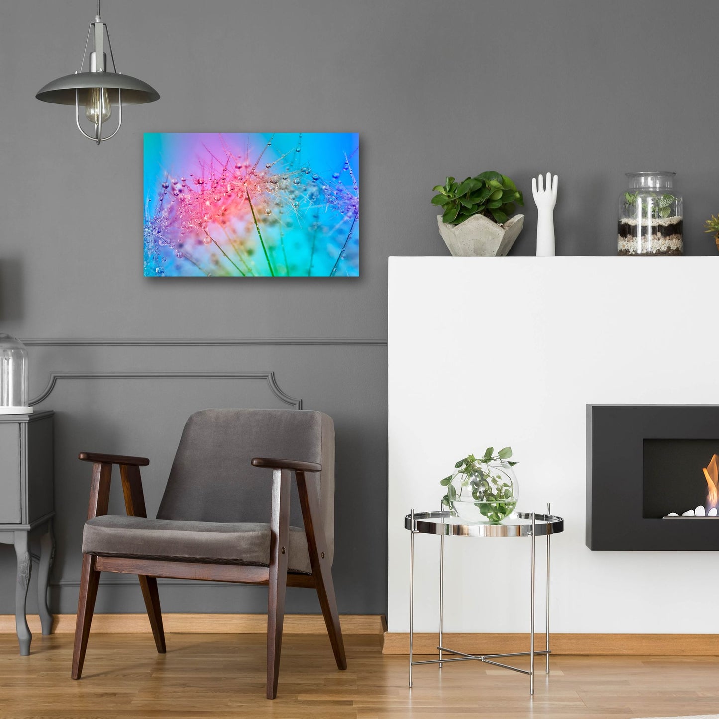 Epic Art 'Rainbow Droplets' by Cora Niele, Acrylic Glass Wall Art,24x16