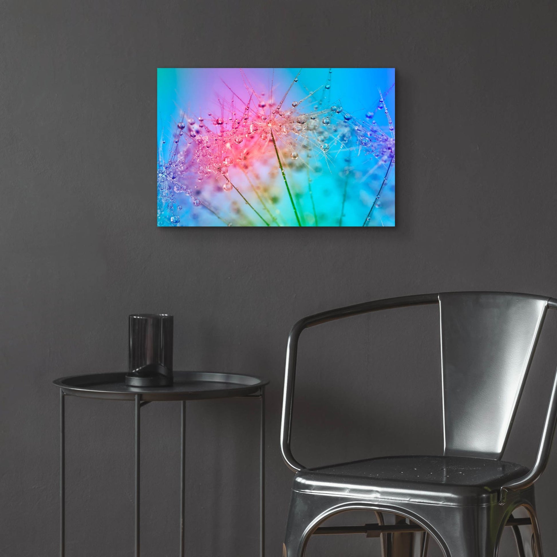 Epic Art 'Rainbow Droplets' by Cora Niele, Acrylic Glass Wall Art,24x16