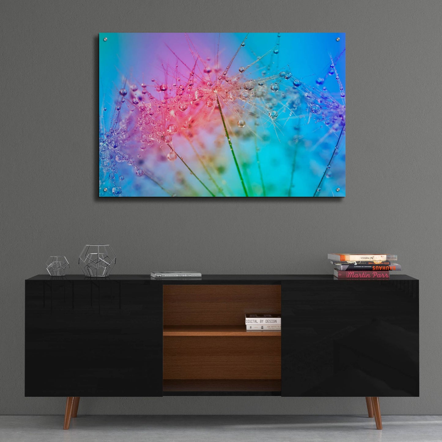 Epic Art 'Rainbow Droplets' by Cora Niele, Acrylic Glass Wall Art,36x24