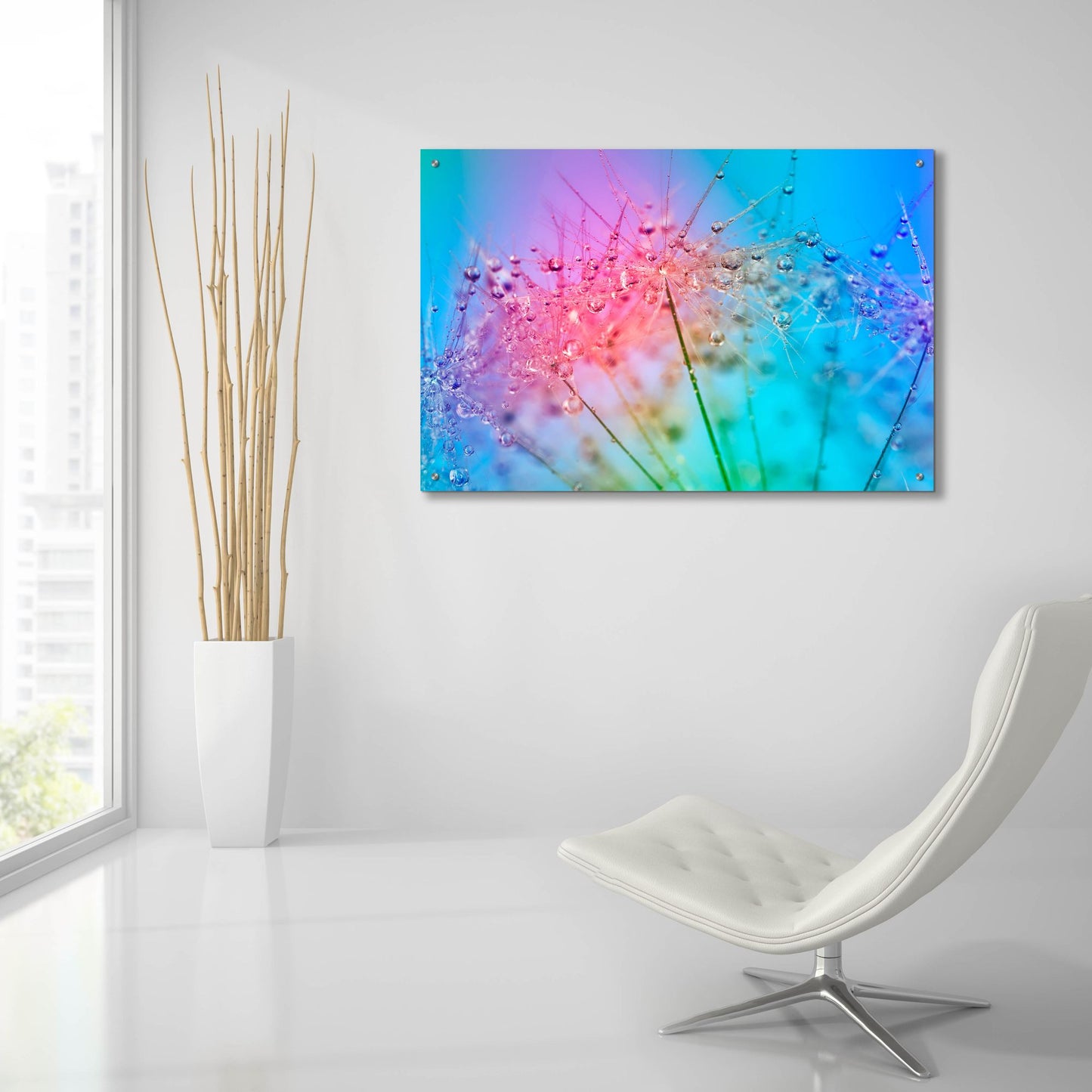 Epic Art 'Rainbow Droplets' by Cora Niele, Acrylic Glass Wall Art,36x24