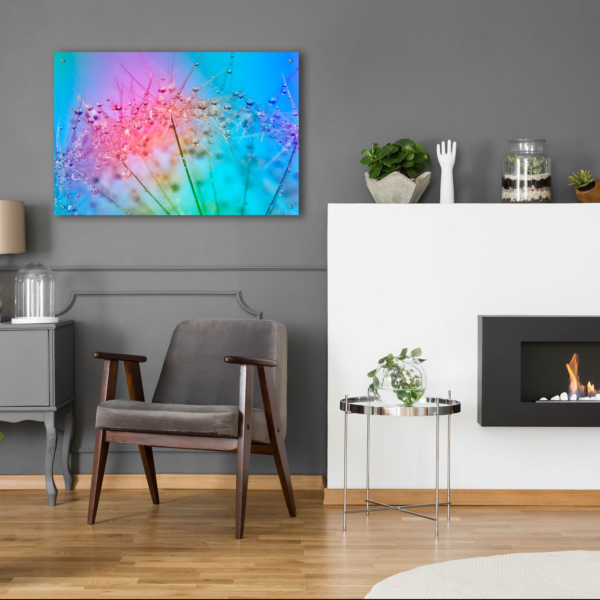 Epic Art 'Rainbow Droplets' by Cora Niele, Acrylic Glass Wall Art,36x24