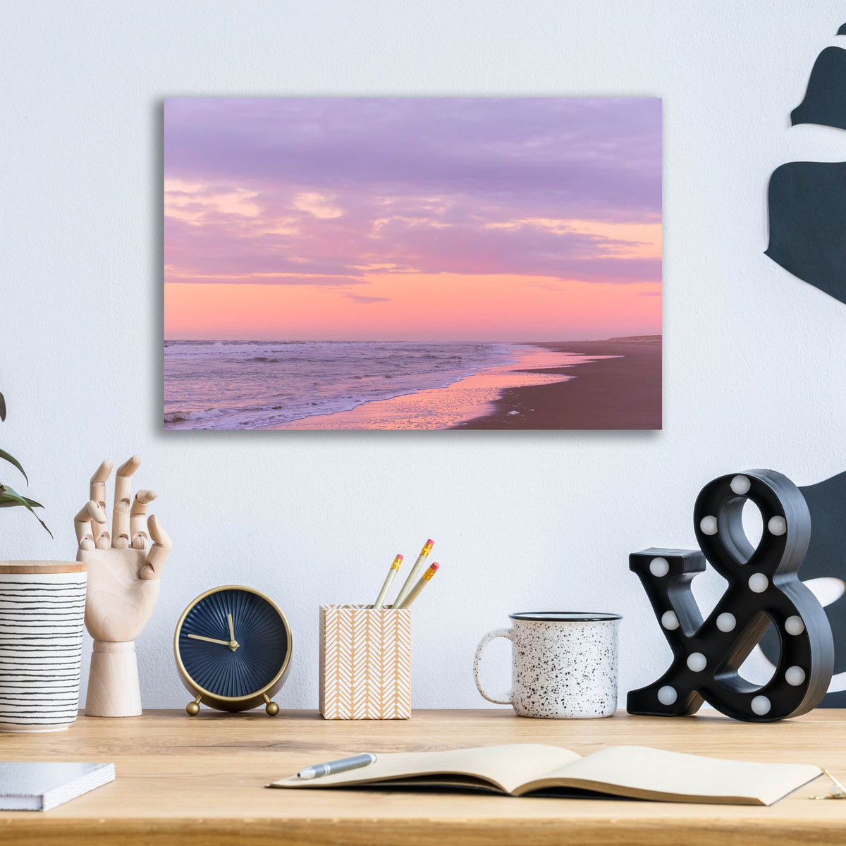 After Sunset Beach by Cora Niele - 16x12 acrylic wall art in a room