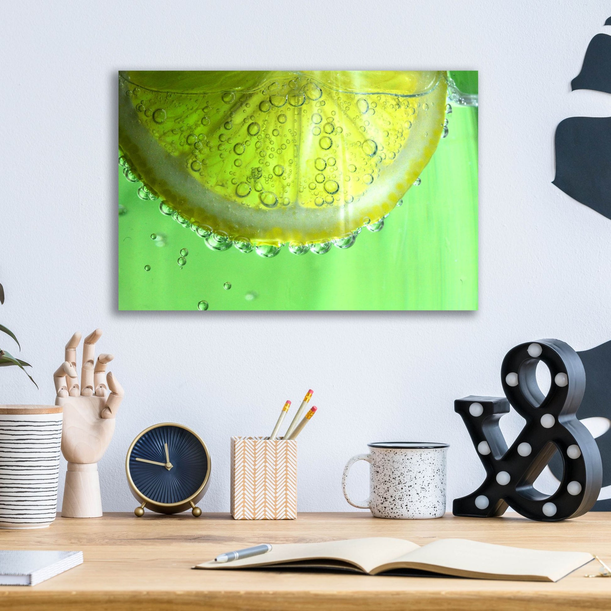 Epic Art 'Lemon Slice' by Dana Brett Munach, Acrylic Glass Wall Art,16x12