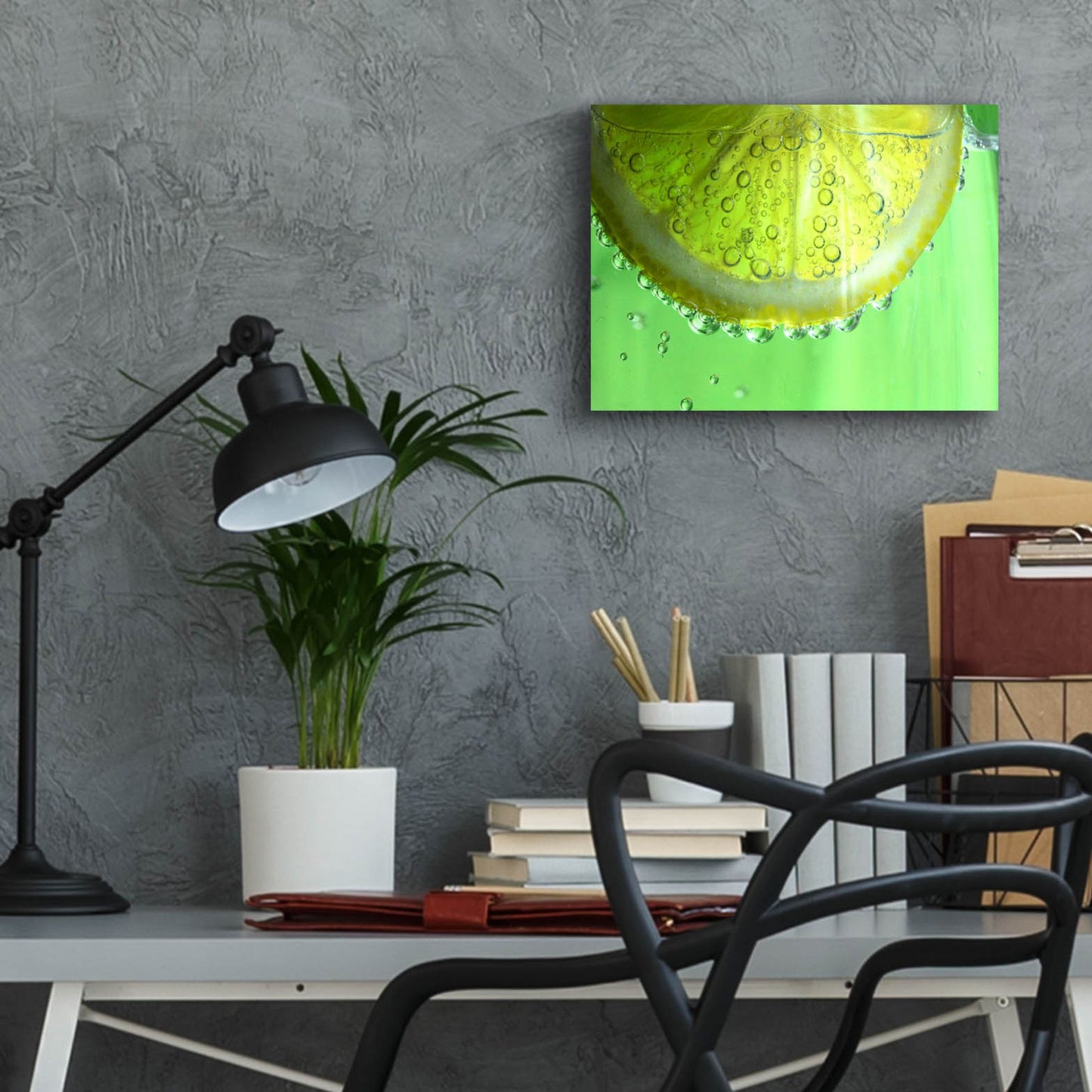 Epic Art 'Lemon Slice' by Dana Brett Munach, Acrylic Glass Wall Art,16x12