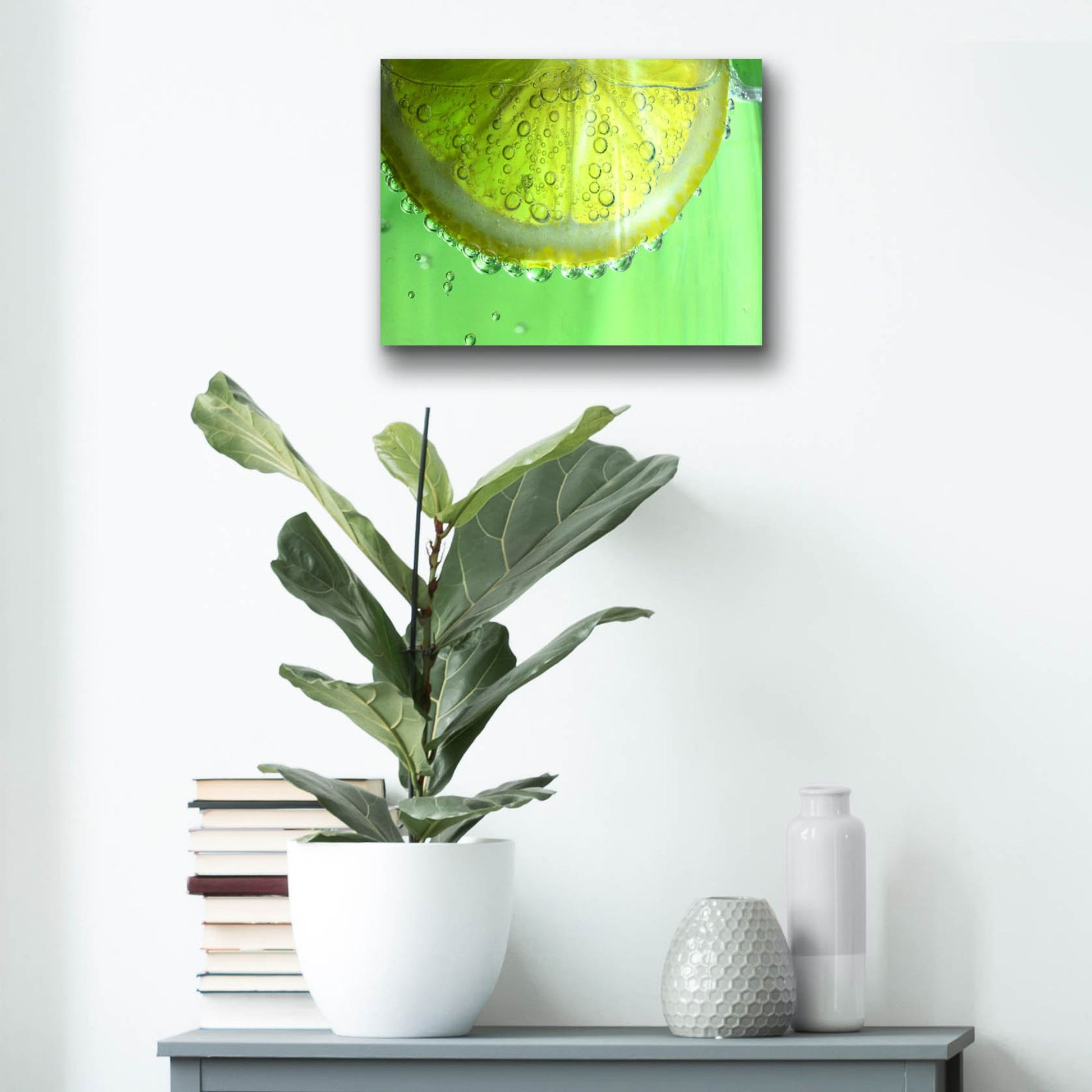 Epic Art 'Lemon Slice' by Dana Brett Munach, Acrylic Glass Wall Art,16x12