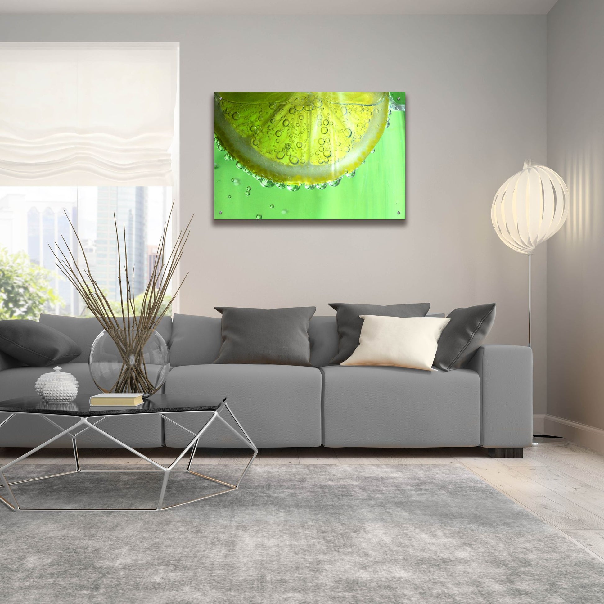 Epic Art 'Lemon Slice' by Dana Brett Munach, Acrylic Glass Wall Art,36x24