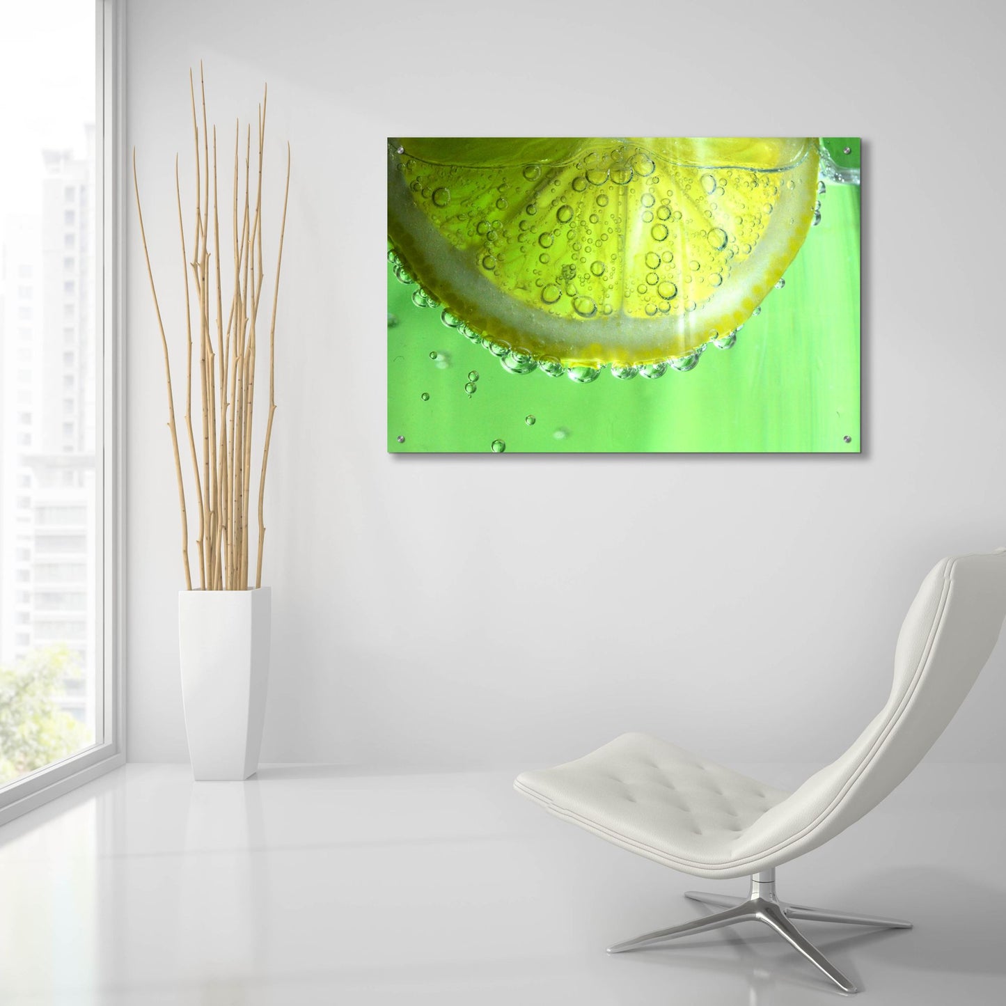 Epic Art 'Lemon Slice' by Dana Brett Munach, Acrylic Glass Wall Art,36x24